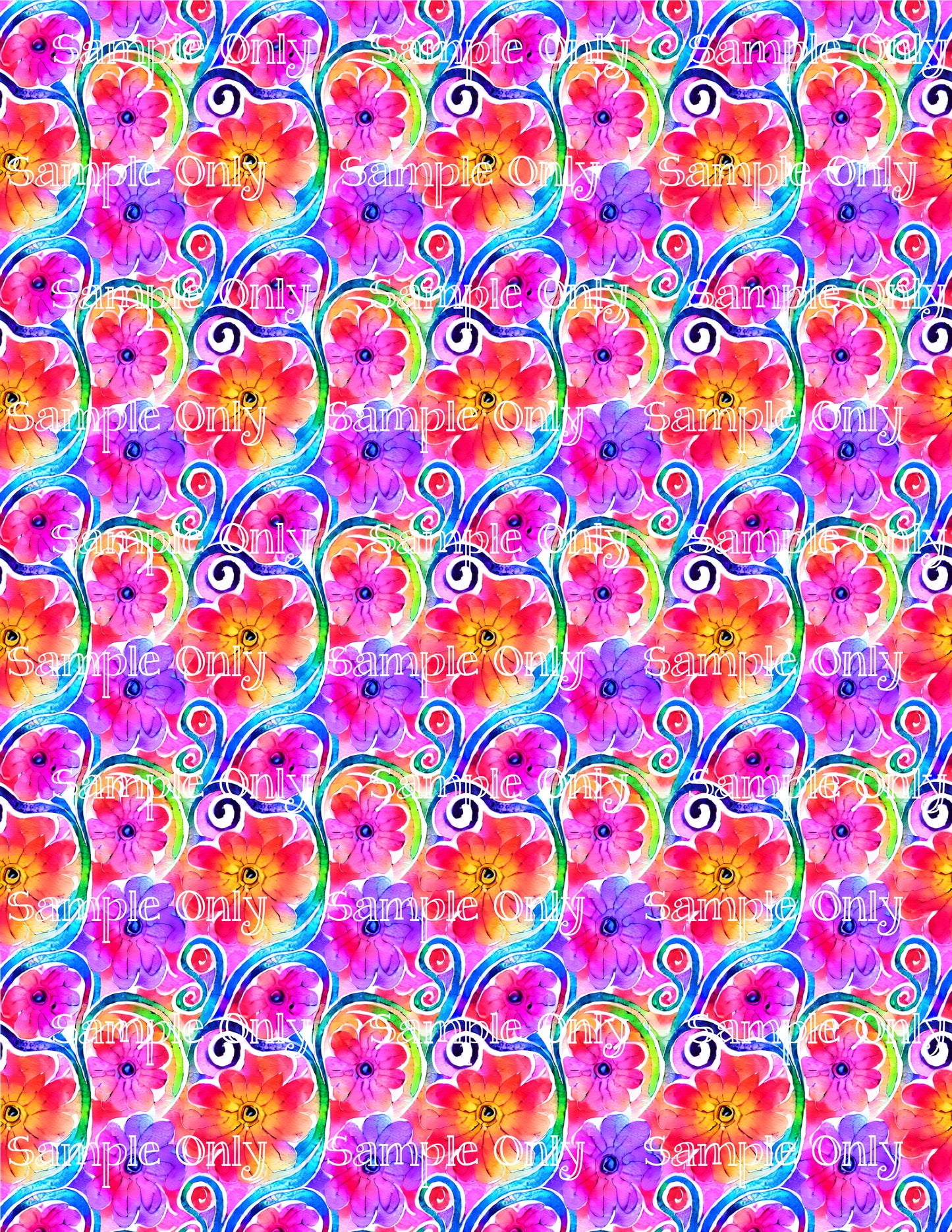 Funky Flowers Image Sheet For Polymer Clay Transfer Decal DIGITAL FILE OR PRINTED FFL05