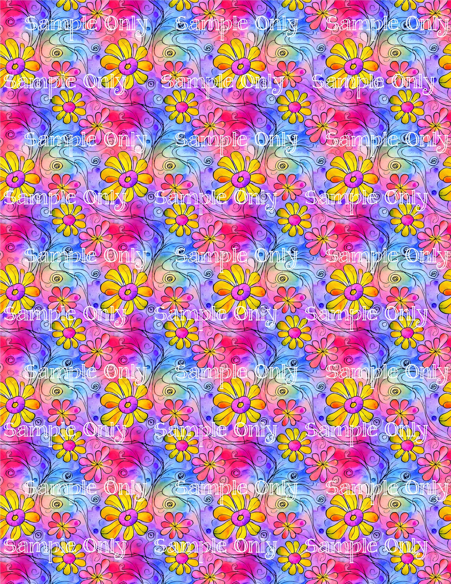 Funky Flowers Image Sheet For Polymer Clay Transfer Decal DIGITAL FILE OR PRINTED FFL09