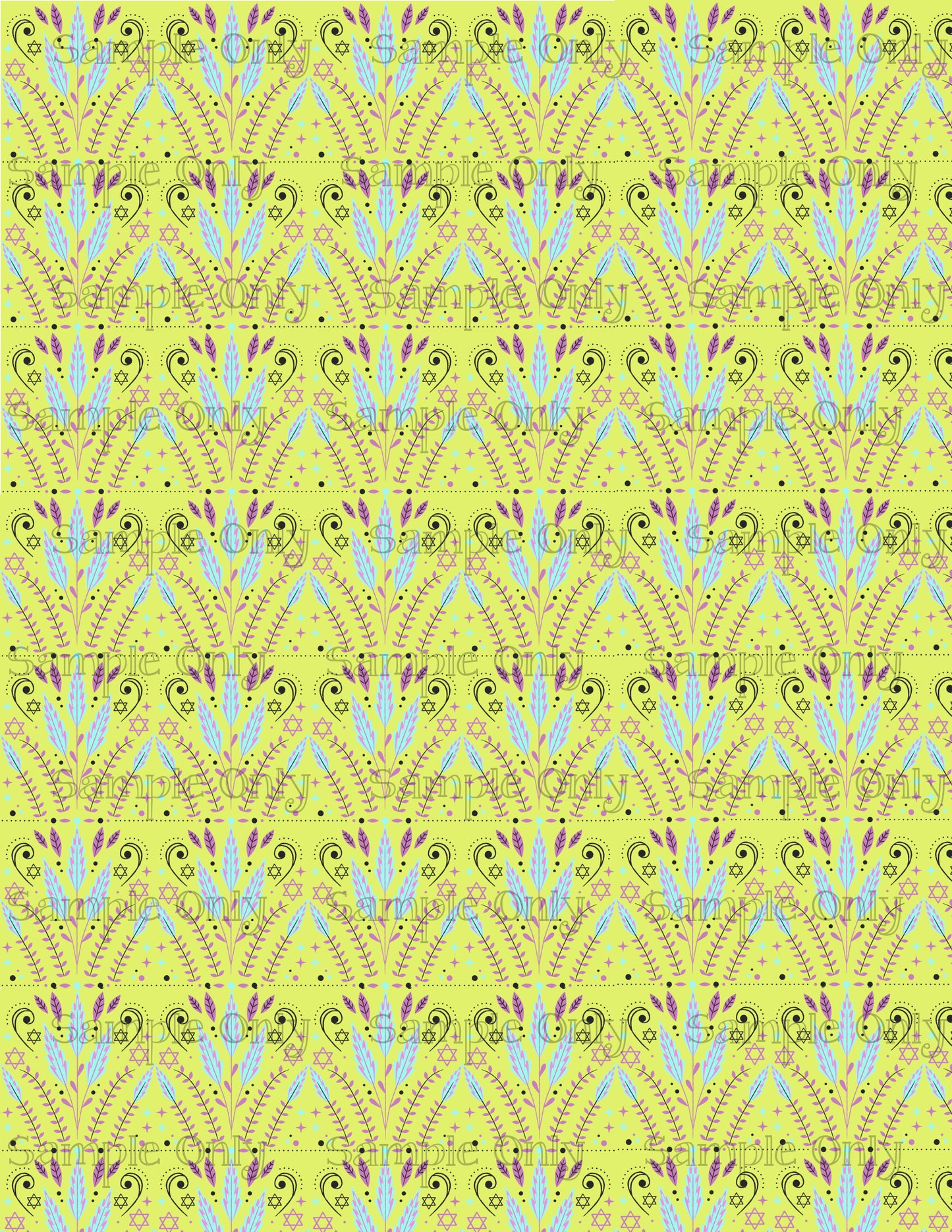 Hanukkah Pattern 01 Image Sheet For Polymer Clay Transfer Decal DIGITAL FILE OR PRINTED