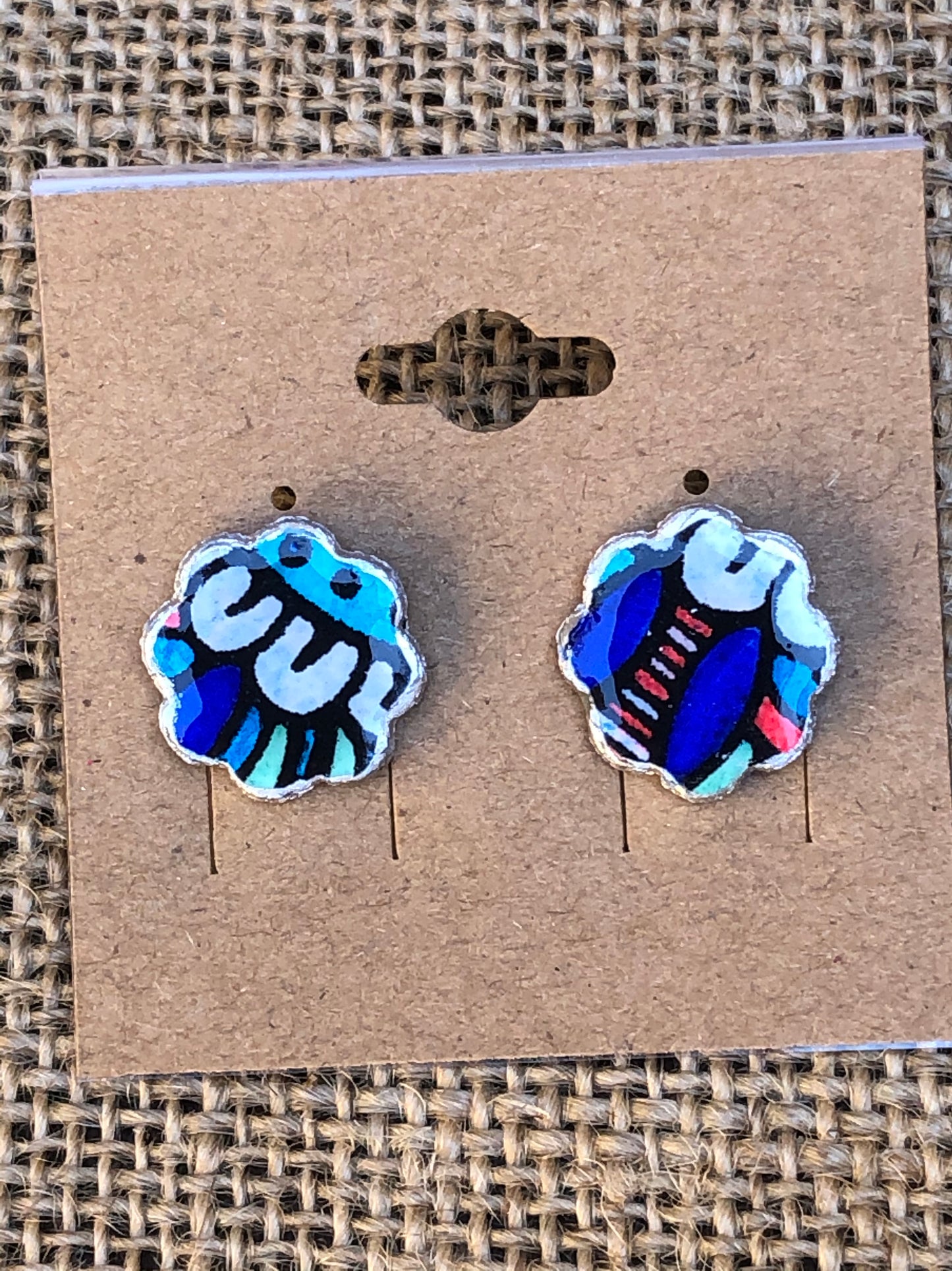 Coloring Book Boho Floral Dangle or Statement Stud Earrings YOU CHOOSE