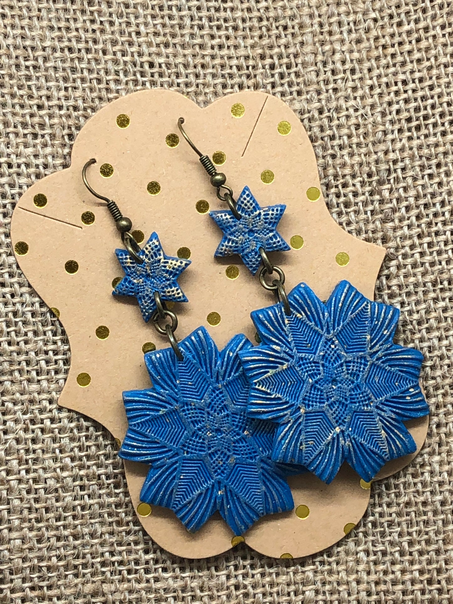 Boho Mandala Flower Dangle Statement Earrings 6 Styles YOU CHOOSE