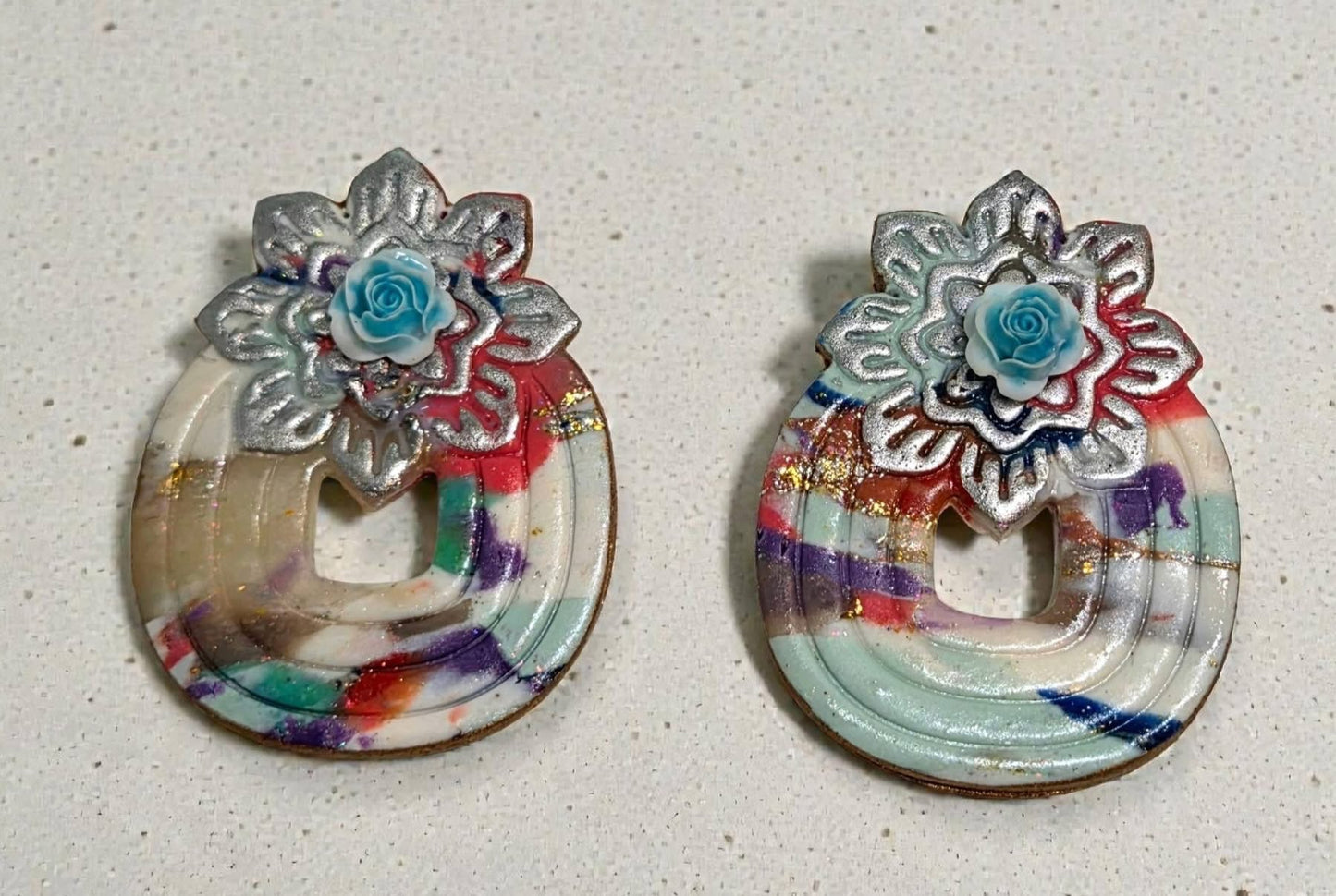 2pc Geometric Boho Floral Stack Style Set 3 Imprint Polymer Clay Cutter Set 5 Sizes YOU CHOOSE