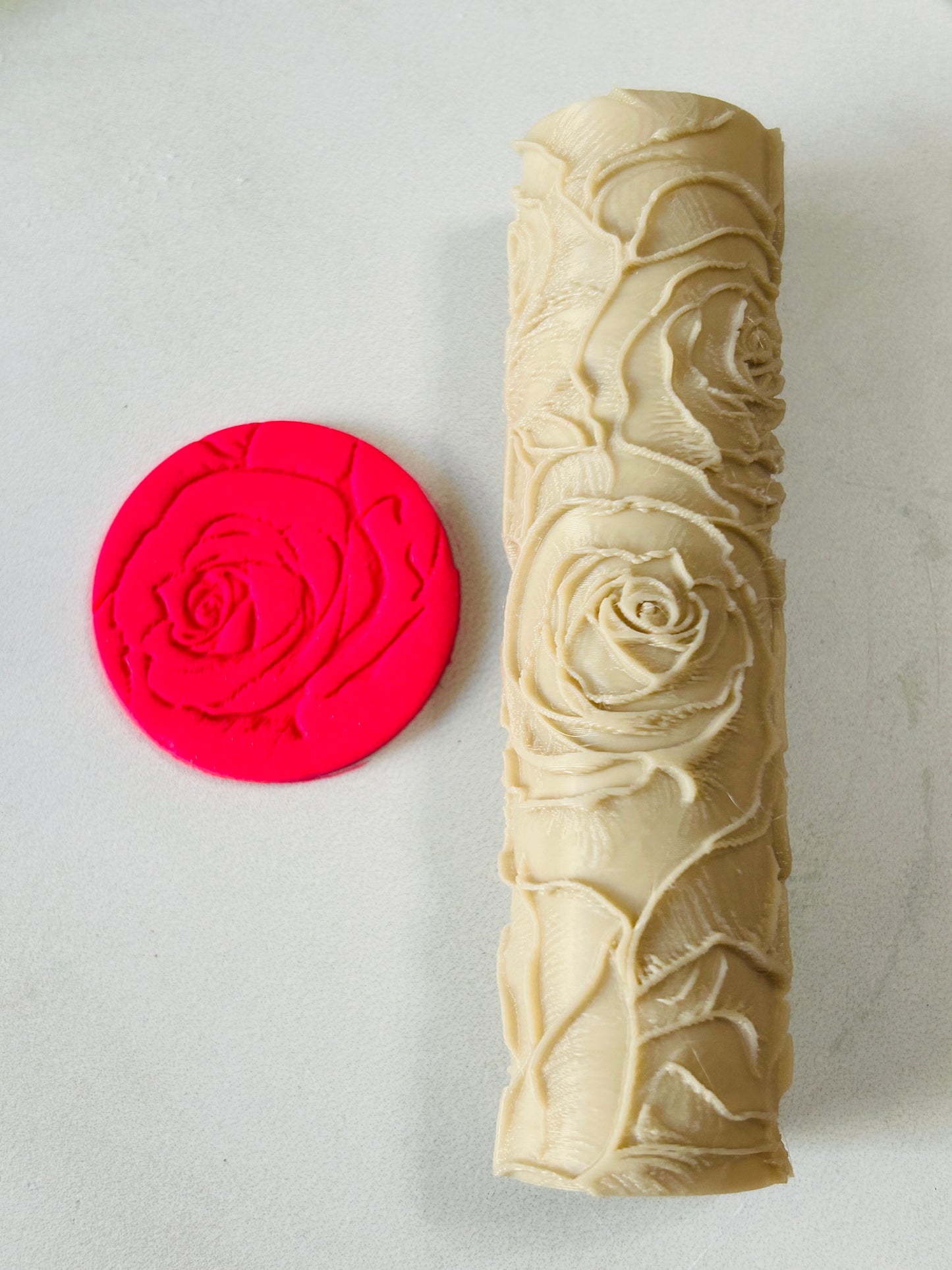 Realistic Rose Floral Texture Roller For Polymer Clay