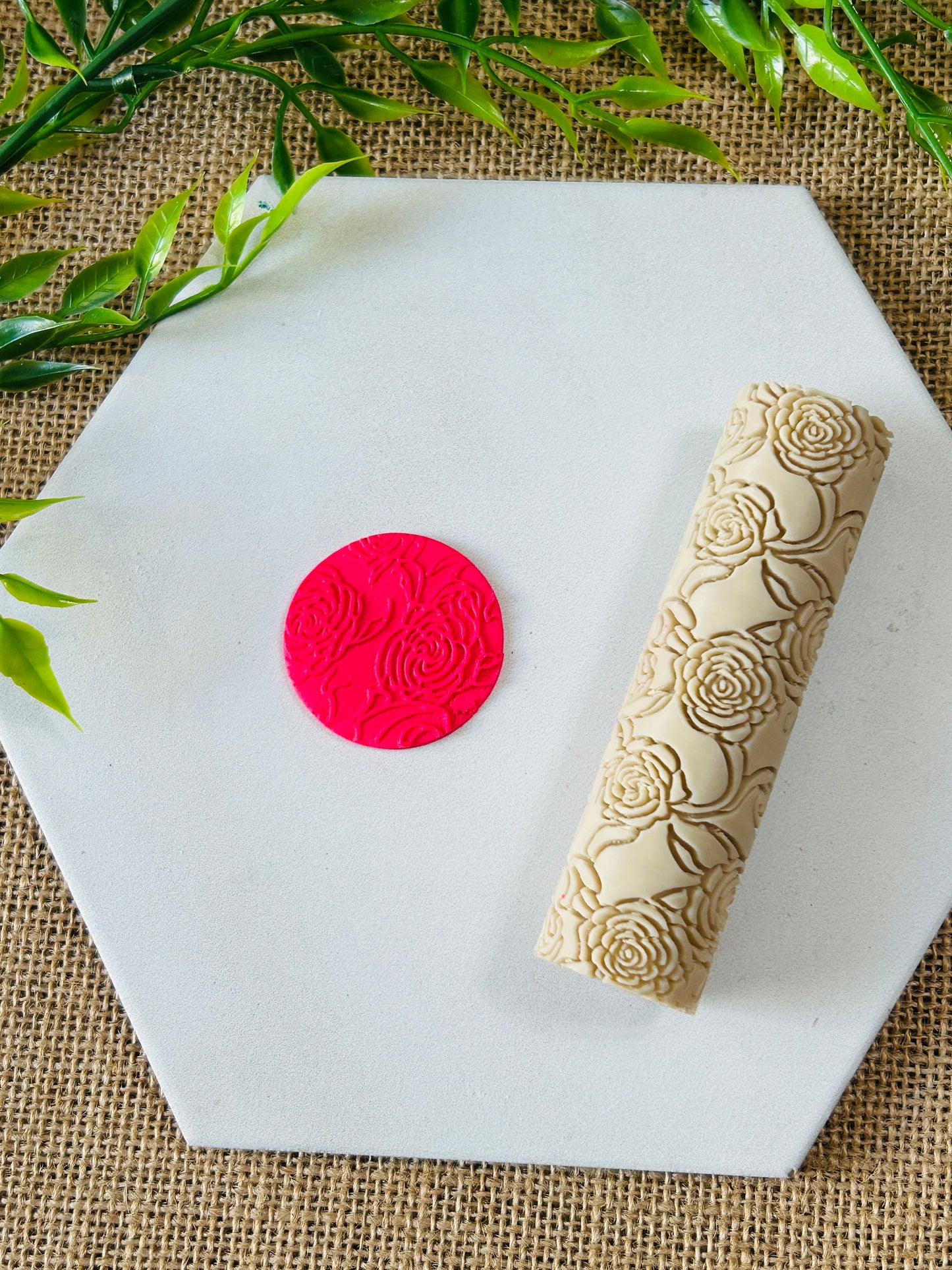 Shabby Rose Pattern Texture Roller For Polymer Clay 2 STYLES YOU CHOOSE
