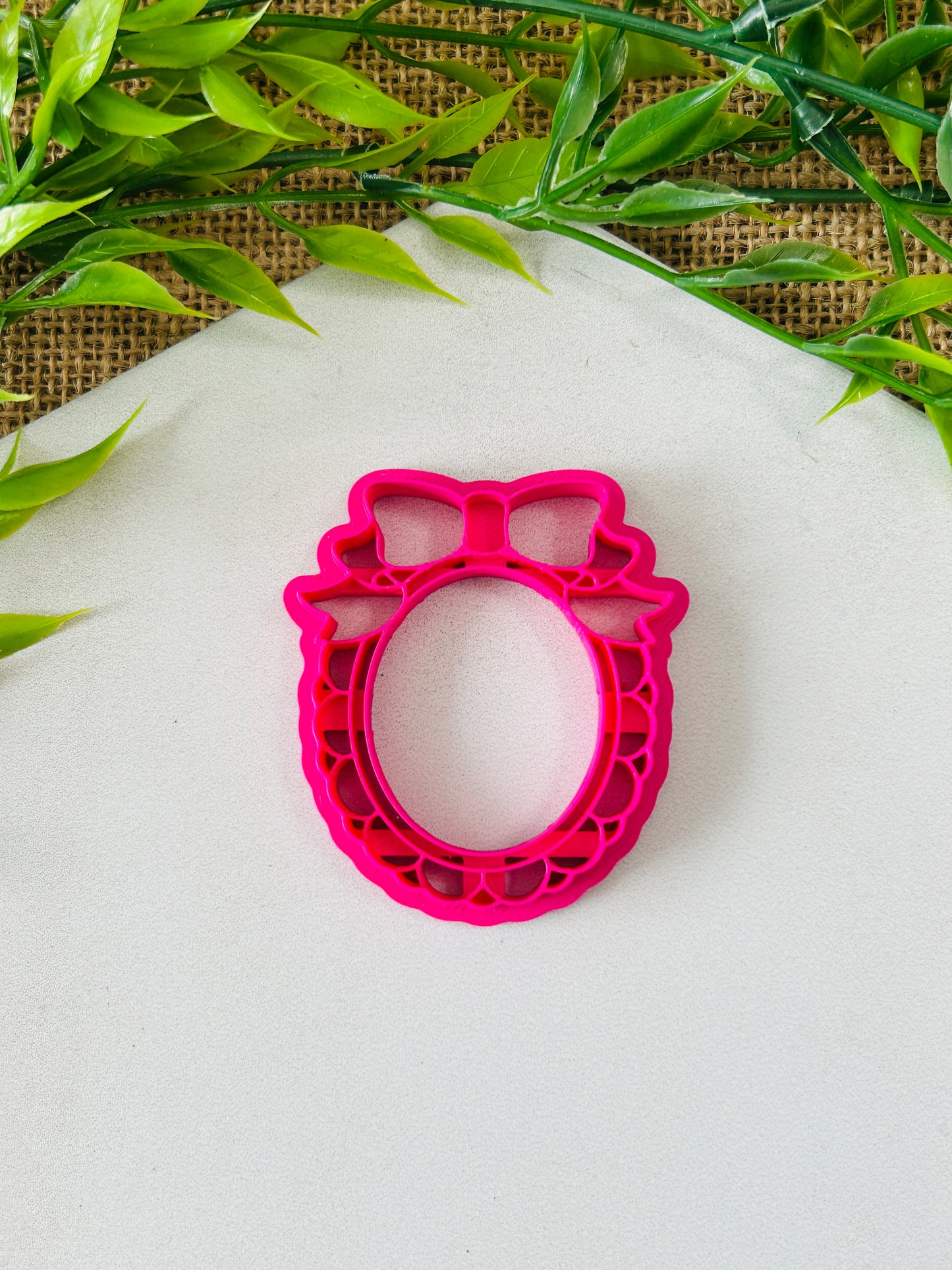 Bow Cameo Imprint Frame Polymer Clay Cutter Set 3 Sizes To Choose