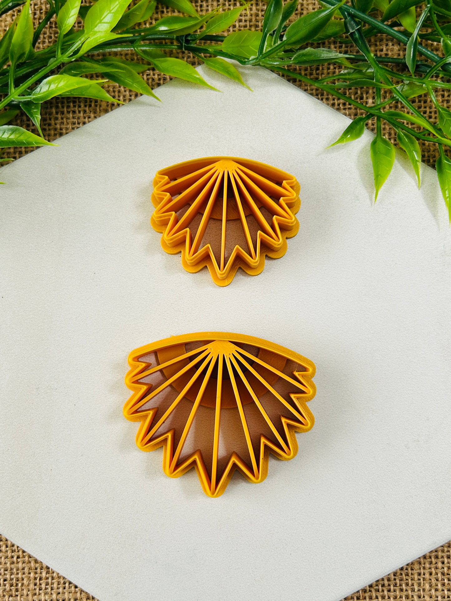 Palm Frond Fan Imprint Polymer Clay Cutter 5 Sizes You Choose