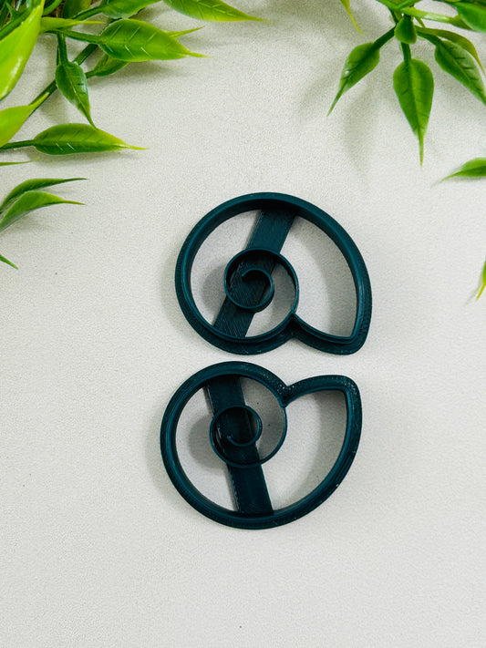 2pc Nautilus Seashell Imprint Polymer Clay Cutter 10 Sizes You Choose