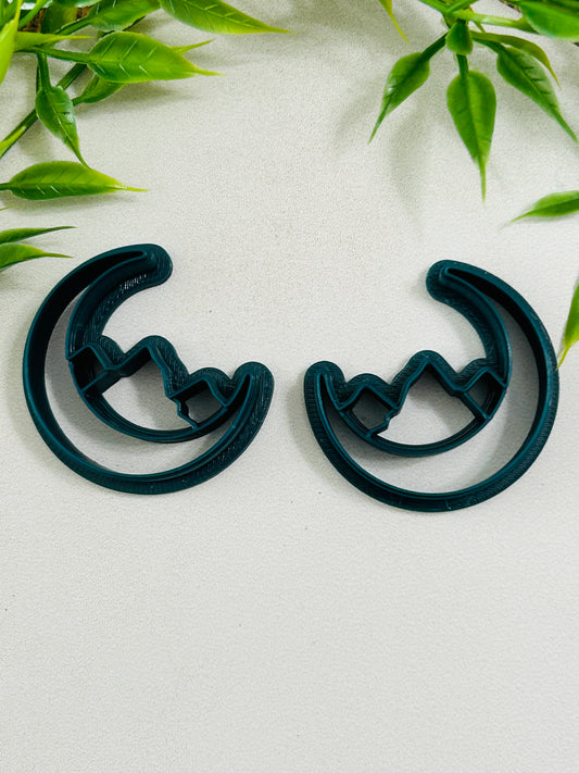 2pc Moonscape Imprint Polymer Clay Cutter 8 Sizes You Choose