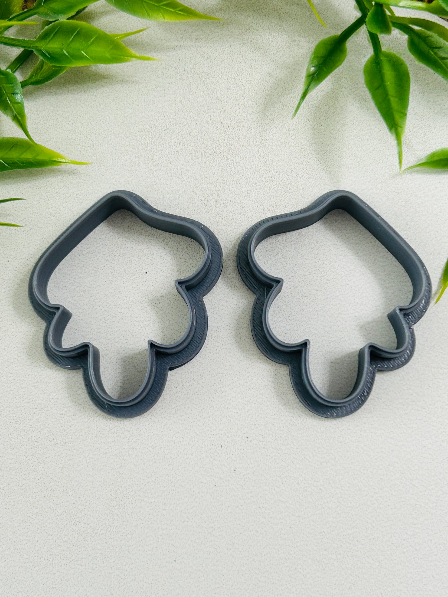 2pc Whimsy Leaf Outline Cutter Set Polymer Clay Cutter 8 Sizes You Choose
