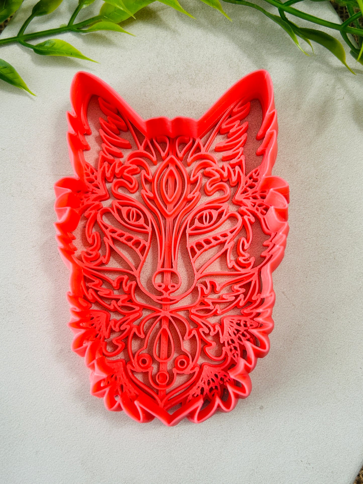 2Pc Woodland Wolf Imprint Trinket Dish Coaster Or Wall Hanging Imprinted Polymer Clay Cutter 2 Sizes YOU CHOOSE