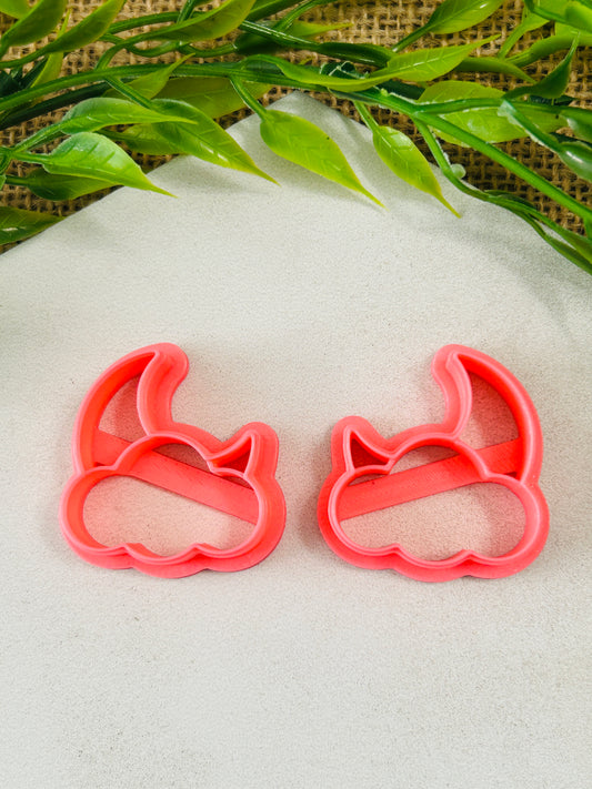 2pc Moon and Cloud Imprint Cutter Set Polymer Clay Cutter 8 Sizes You Choose