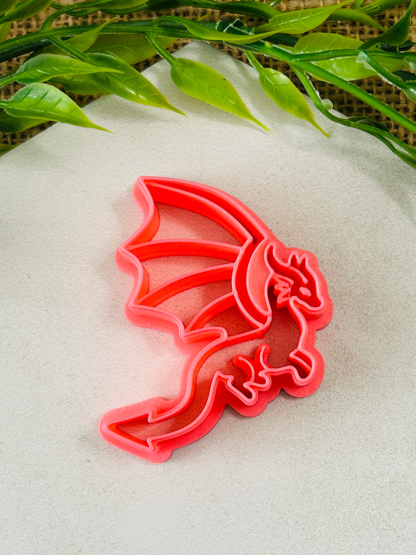 2pc Flying Dragon Profile Fantasy Imprint Cutter Set Polymer Clay Cutter 4 Sizes You Choose