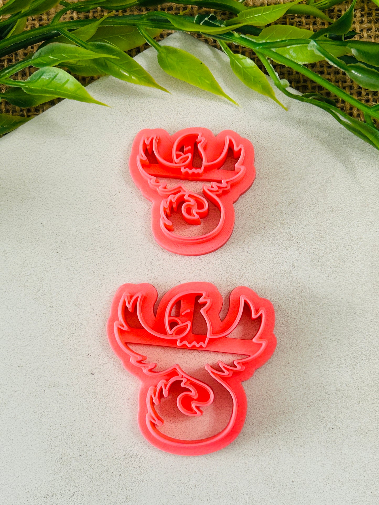 2pc Phoenix Fantasy Bird Imprint Cutter Set Polymer Clay Cutter 5 Sizes You Choose