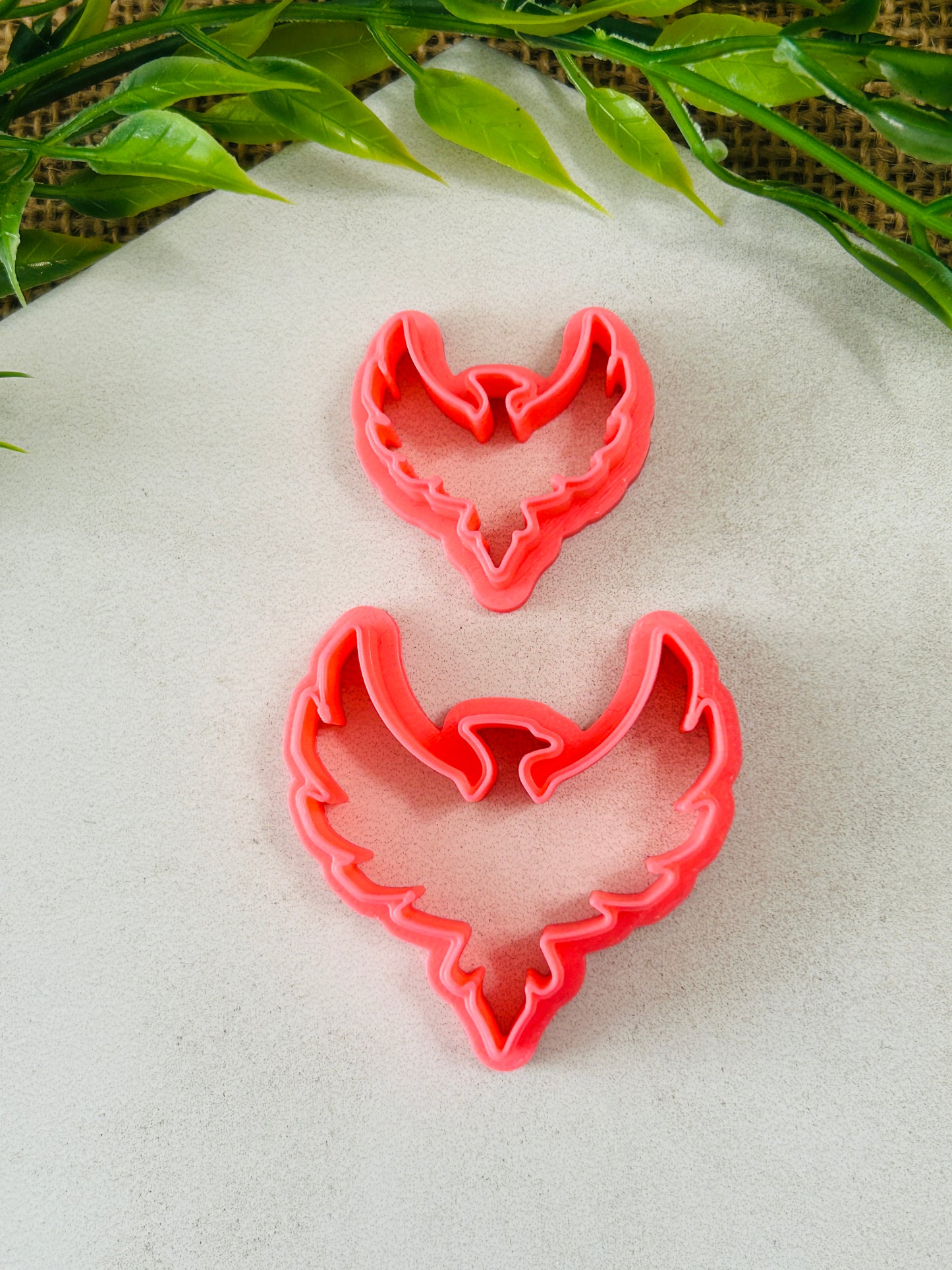 2pc Phoenix Bird Outline Cutter Set Polymer Clay Cutter 12 Sizes You Choose