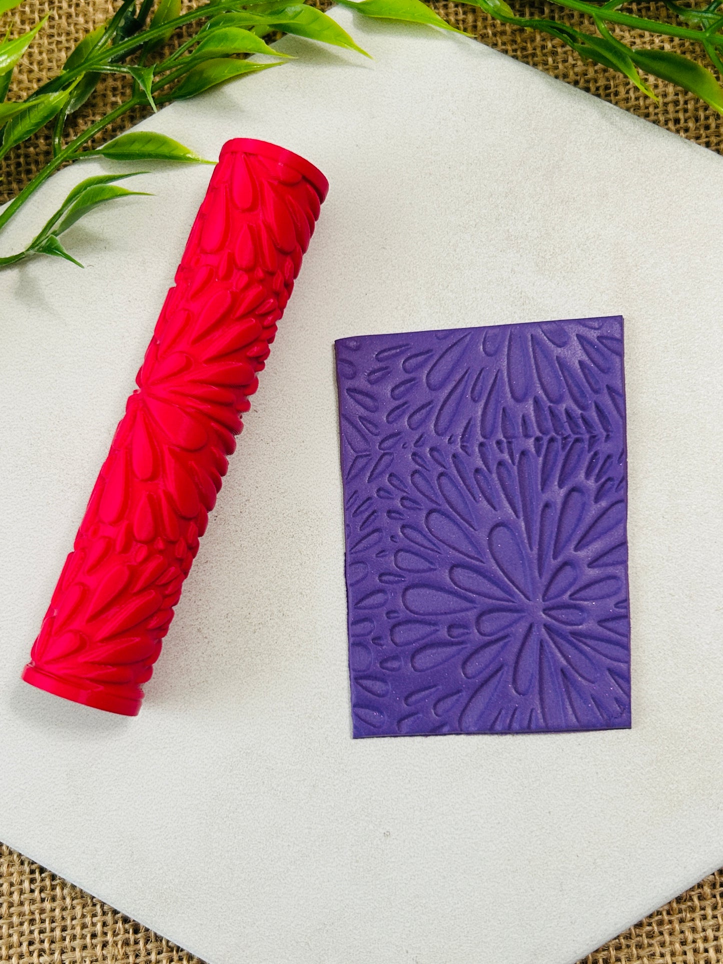 Burst of Blooms Texture Roller For Polymer Clay