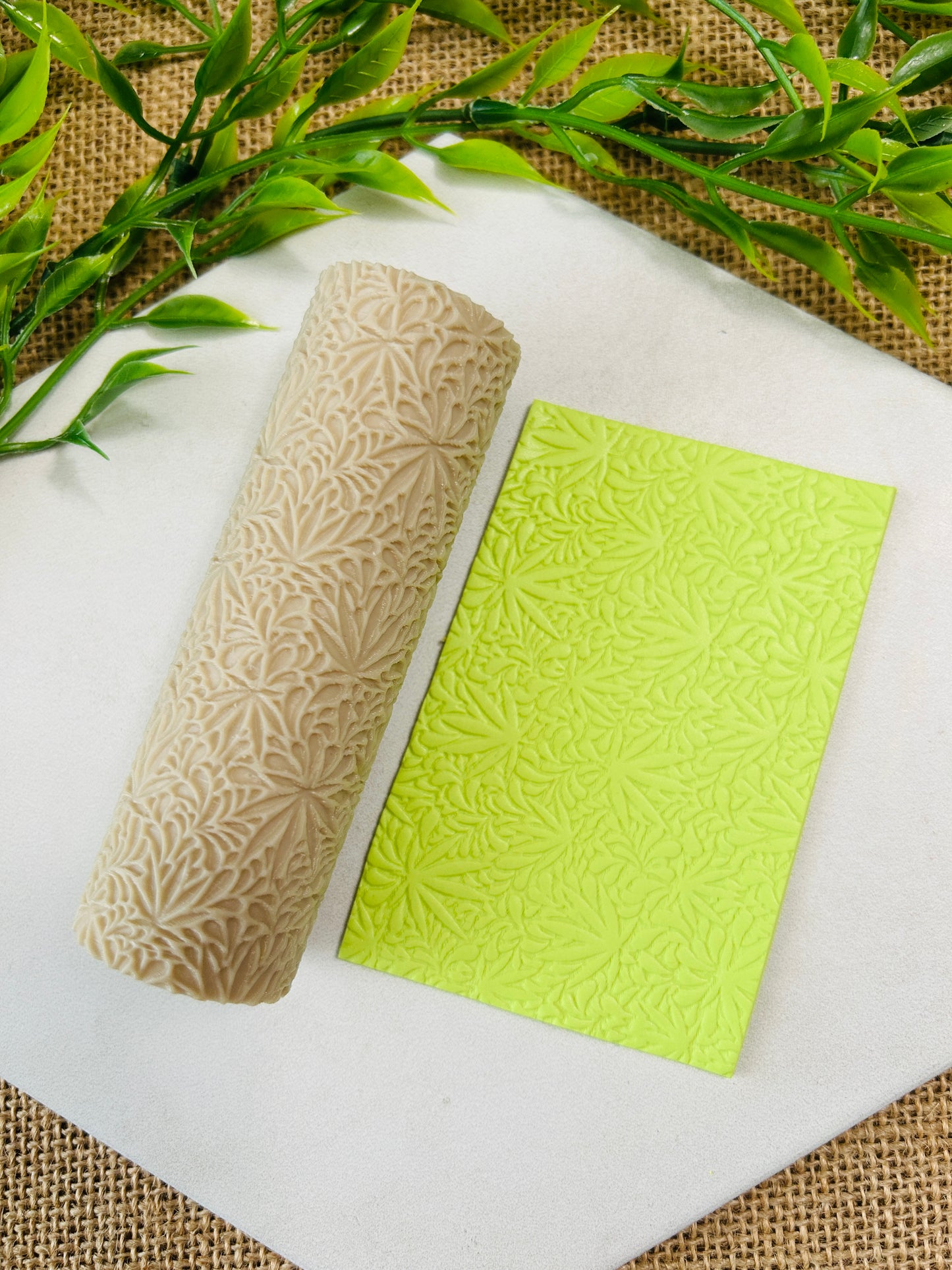 Cannabis Leaves 420 Pattern Texture Roller For Polymer Clay