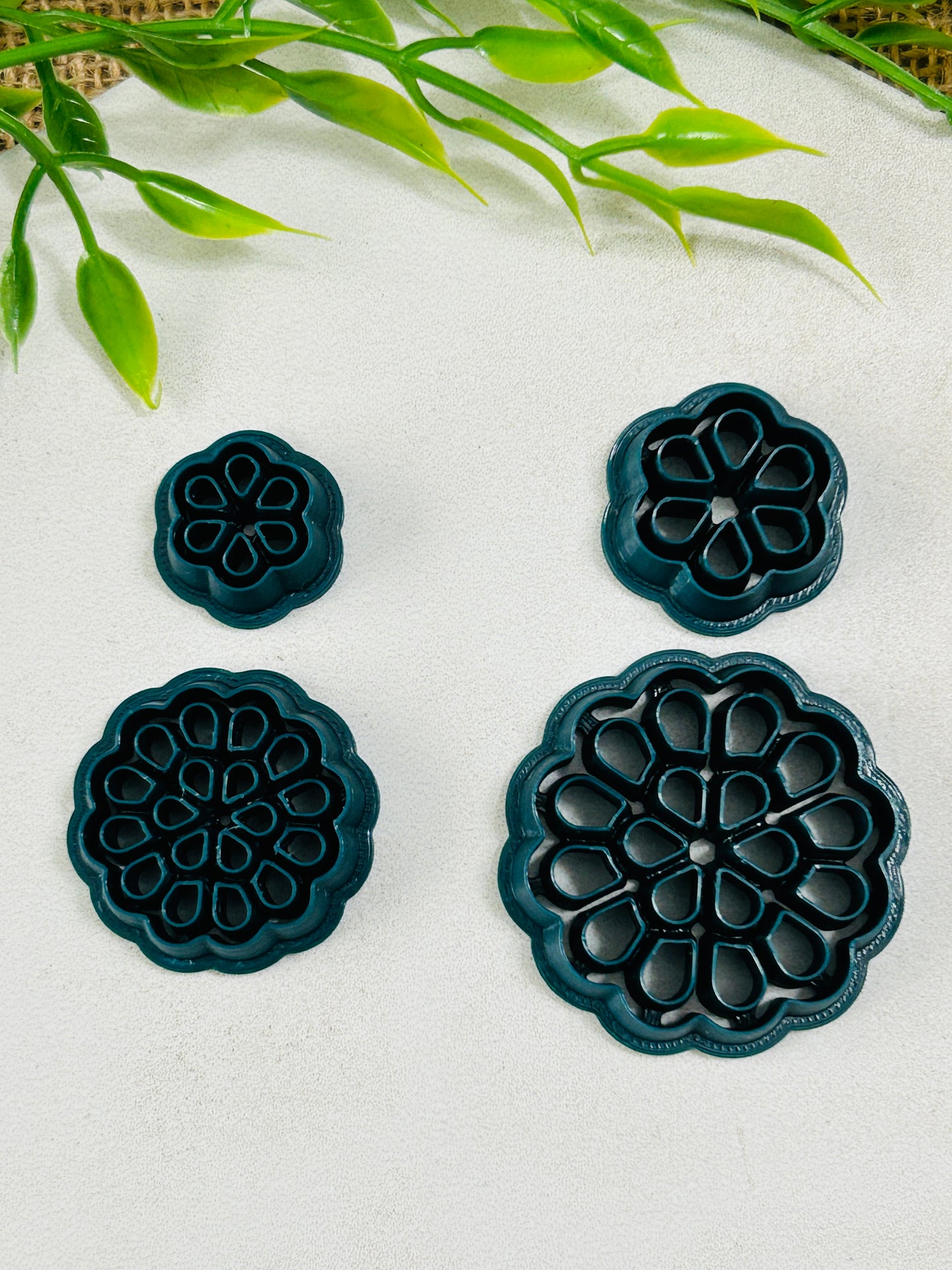 2pc Floral Lace Doily Cut Out Duo Polymer Clay Cutter Set 11 Sizes Available You Choose