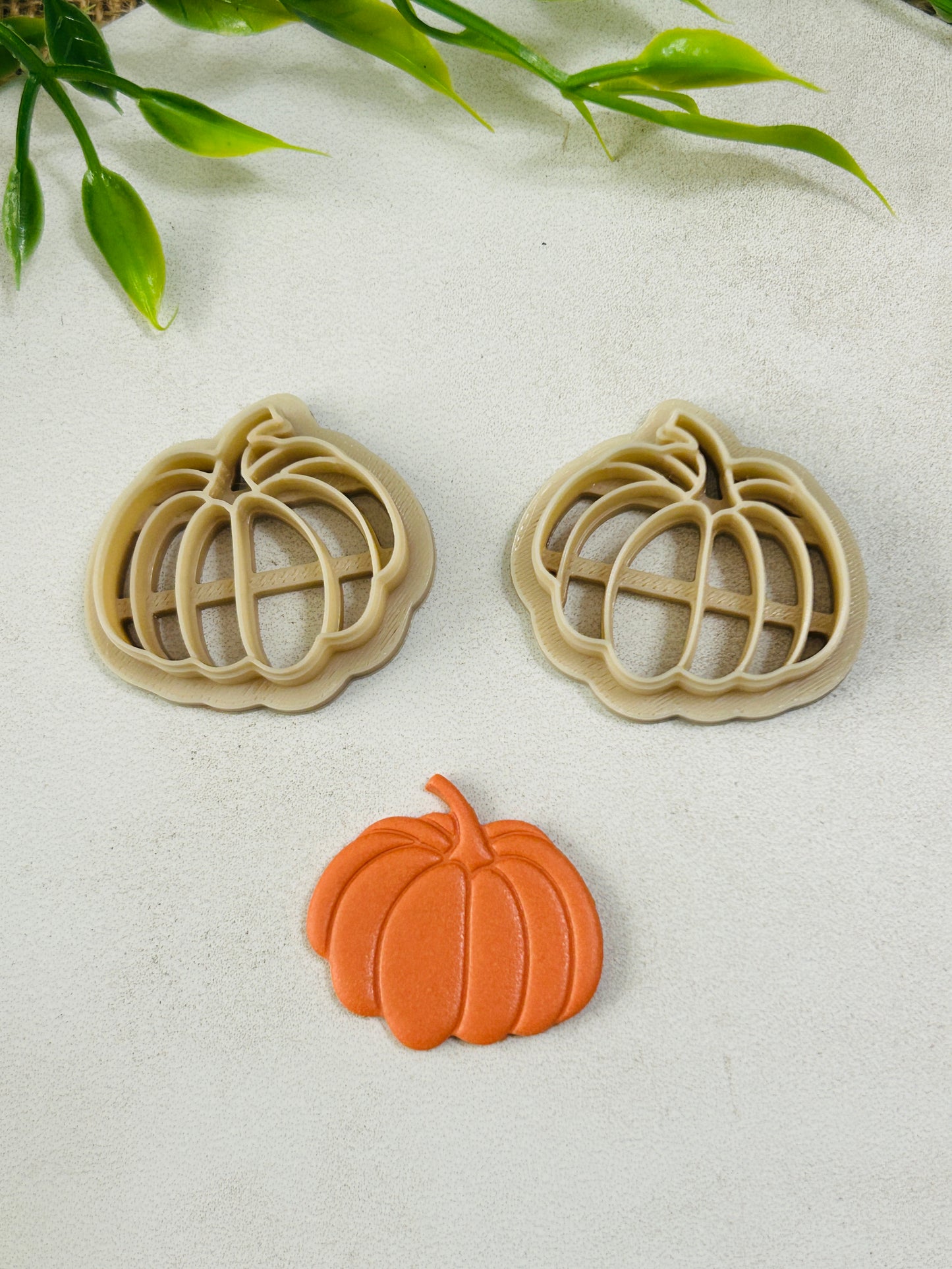 2pc Autumn Pumpkin Gourd Imprint Cutter Set Polymer Clay Cutter 6 Sizes and 3 Styles You Choose