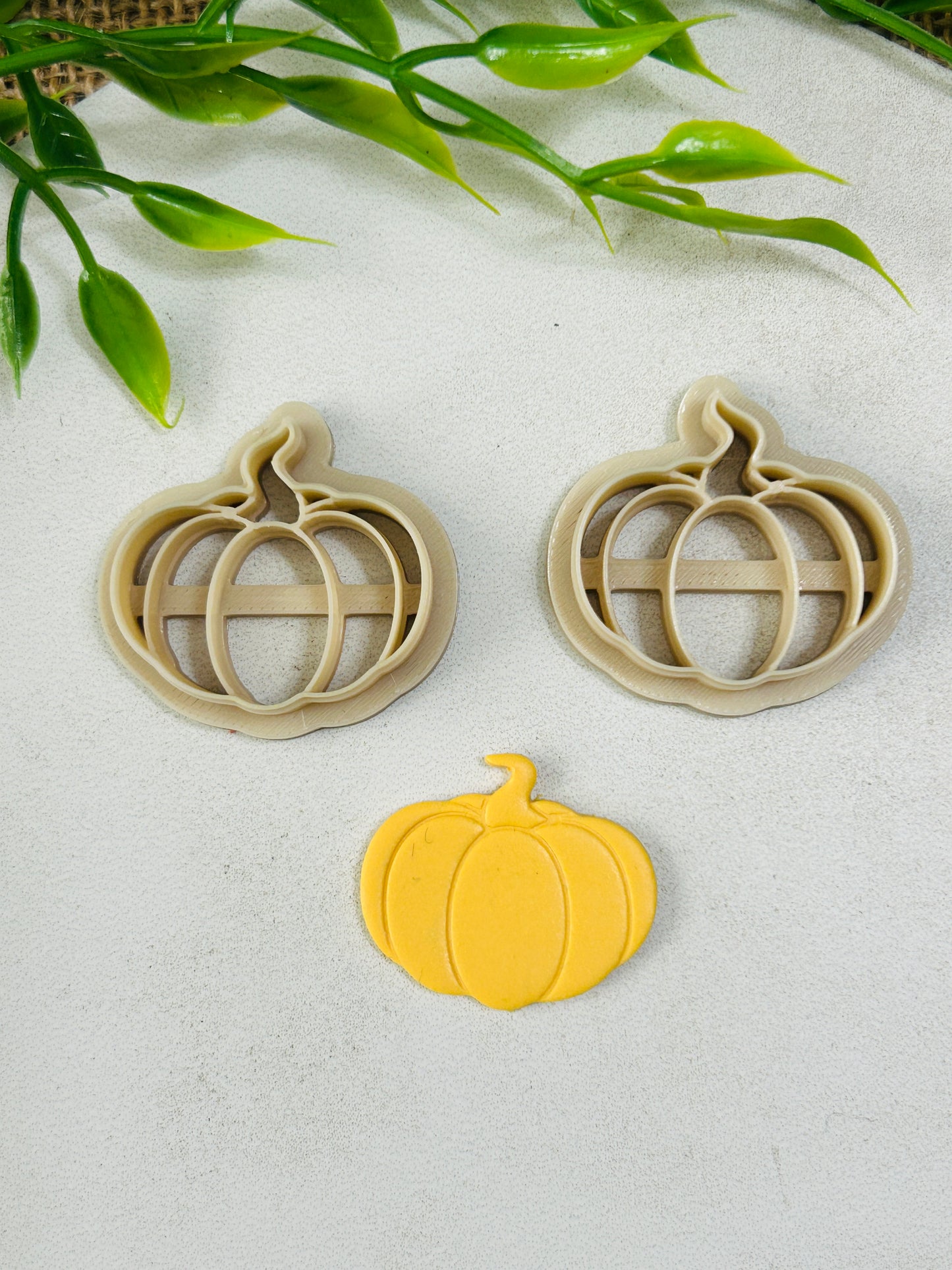 2pc Autumn Pumpkin Gourd Imprint Cutter Set Polymer Clay Cutter 6 Sizes and 3 Styles You Choose