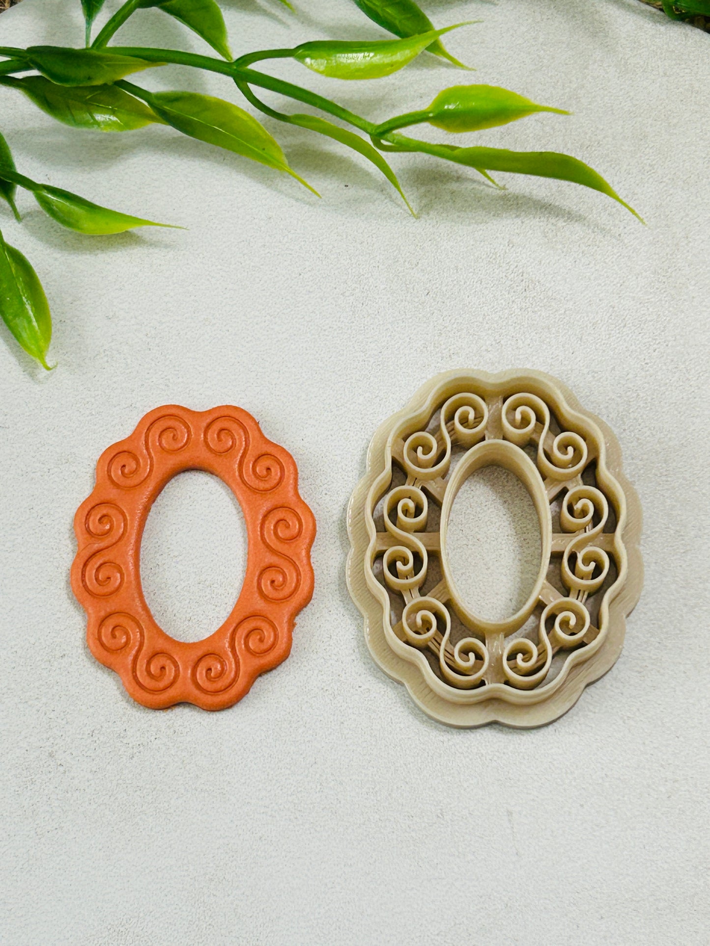 Scroll Frame with Center Cut Out Polymer Clay Cutter Set 5 Sizes You Choose