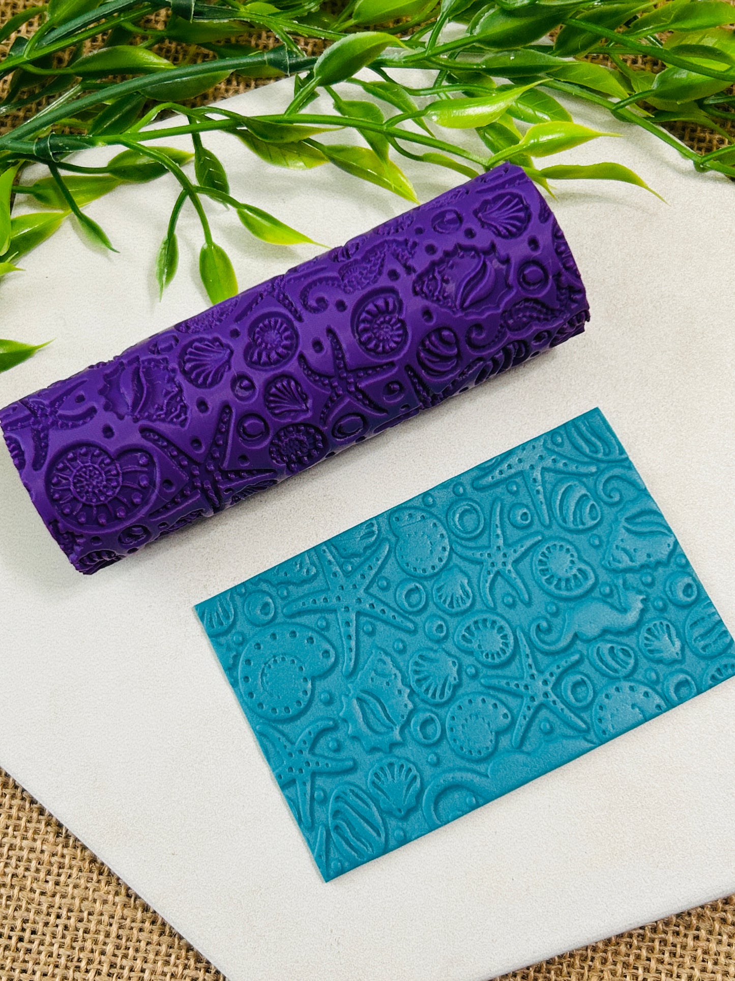 Ocean Life Pattern Texture Roller For Polymer Clay