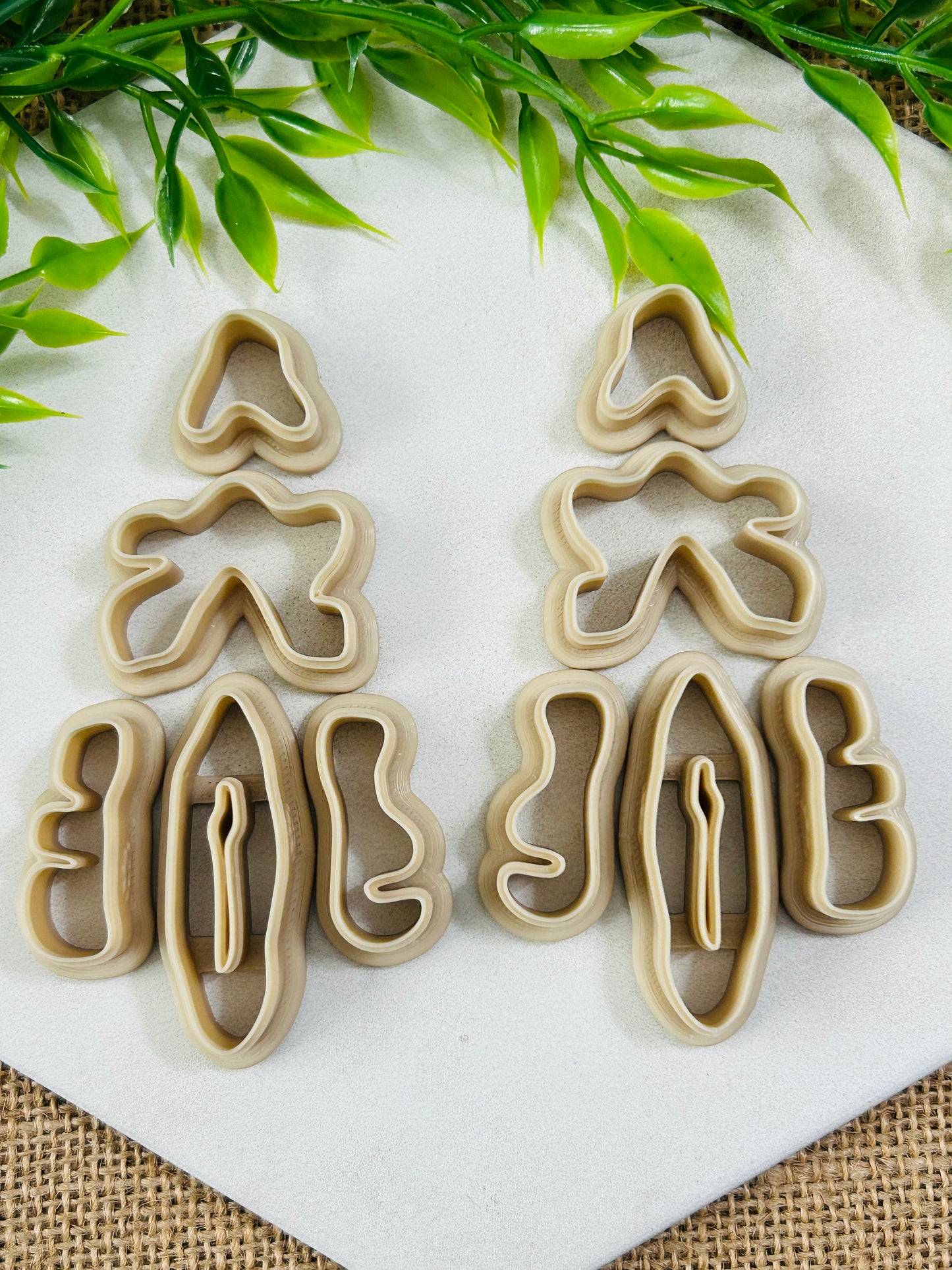 5pc Organic Combo 6 Dangle Polymer Clay Cutter Set 2 Sizes Available You Choose