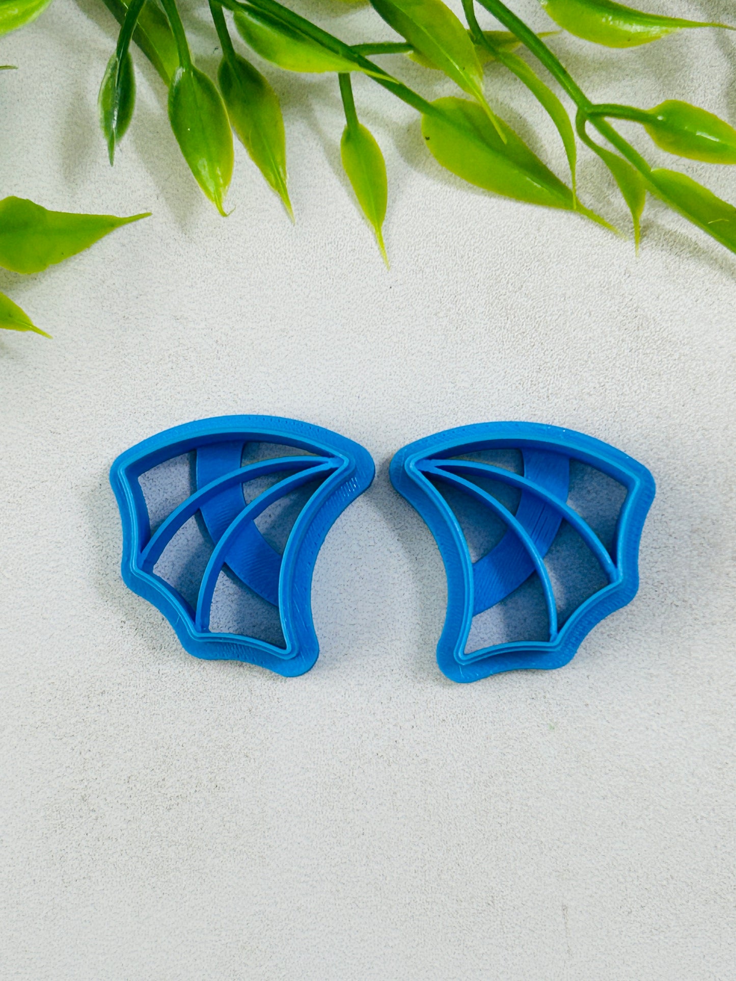 2pc Mirrored Gothic Wings Imprint Polymer Clay Cutter Set 8 Sizes You Choose