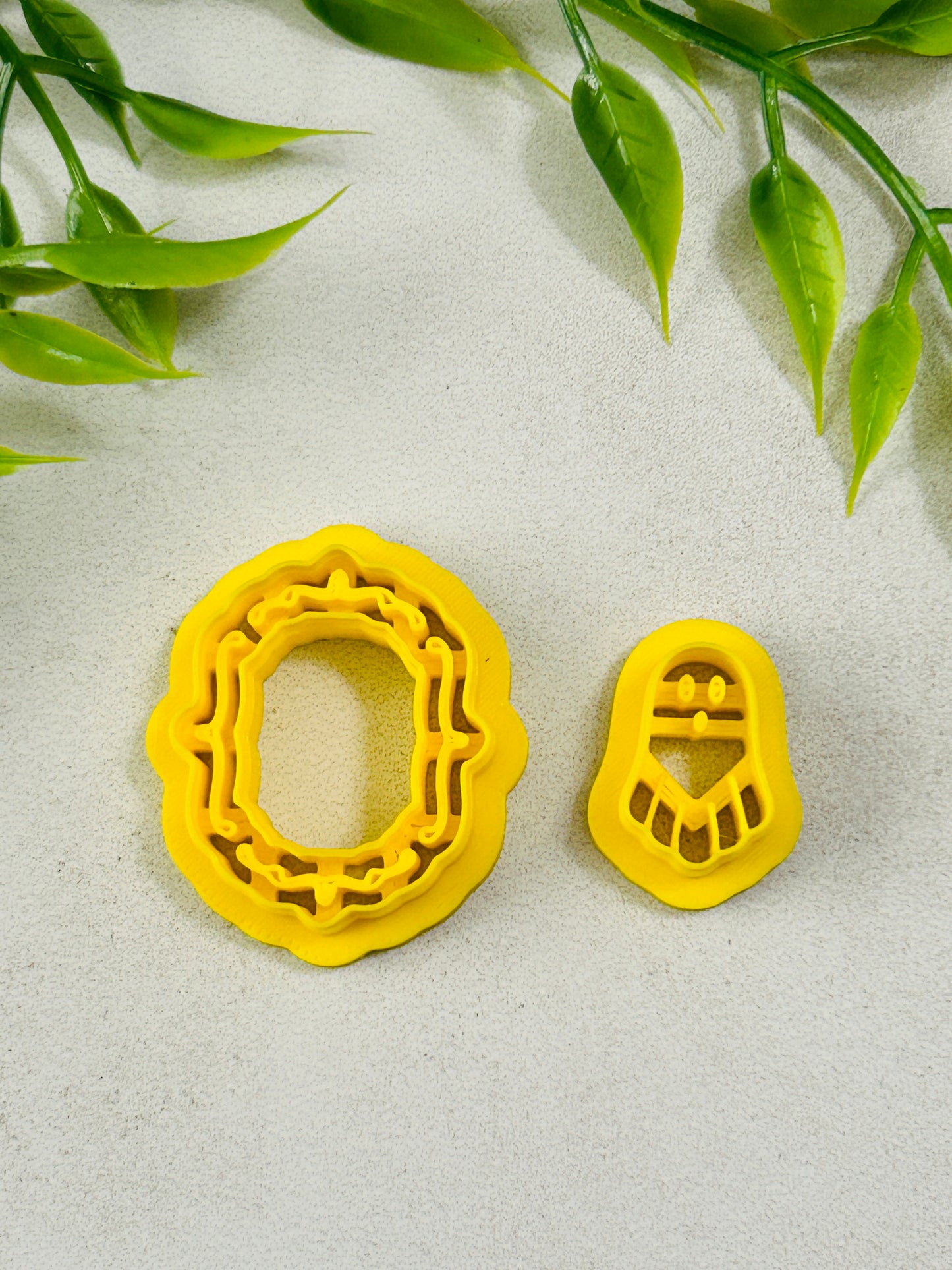 2pc Gothic Open Frame and Mini Ghost Imprint Polymer Clay Cutter Set 5 Sizes You Choose