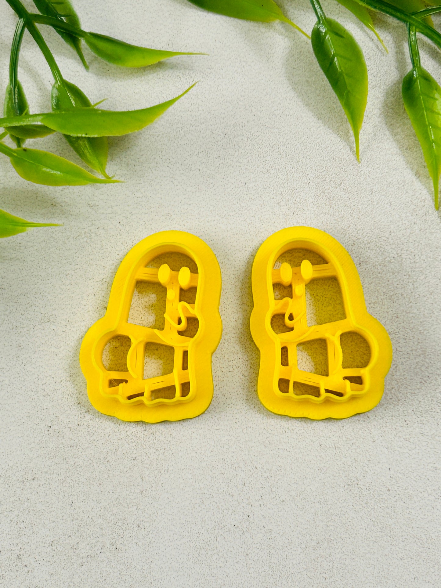 2pc Mirrored Ghost Booty Imprint Polymer Clay Cutter Set 5 Sizes You Choose