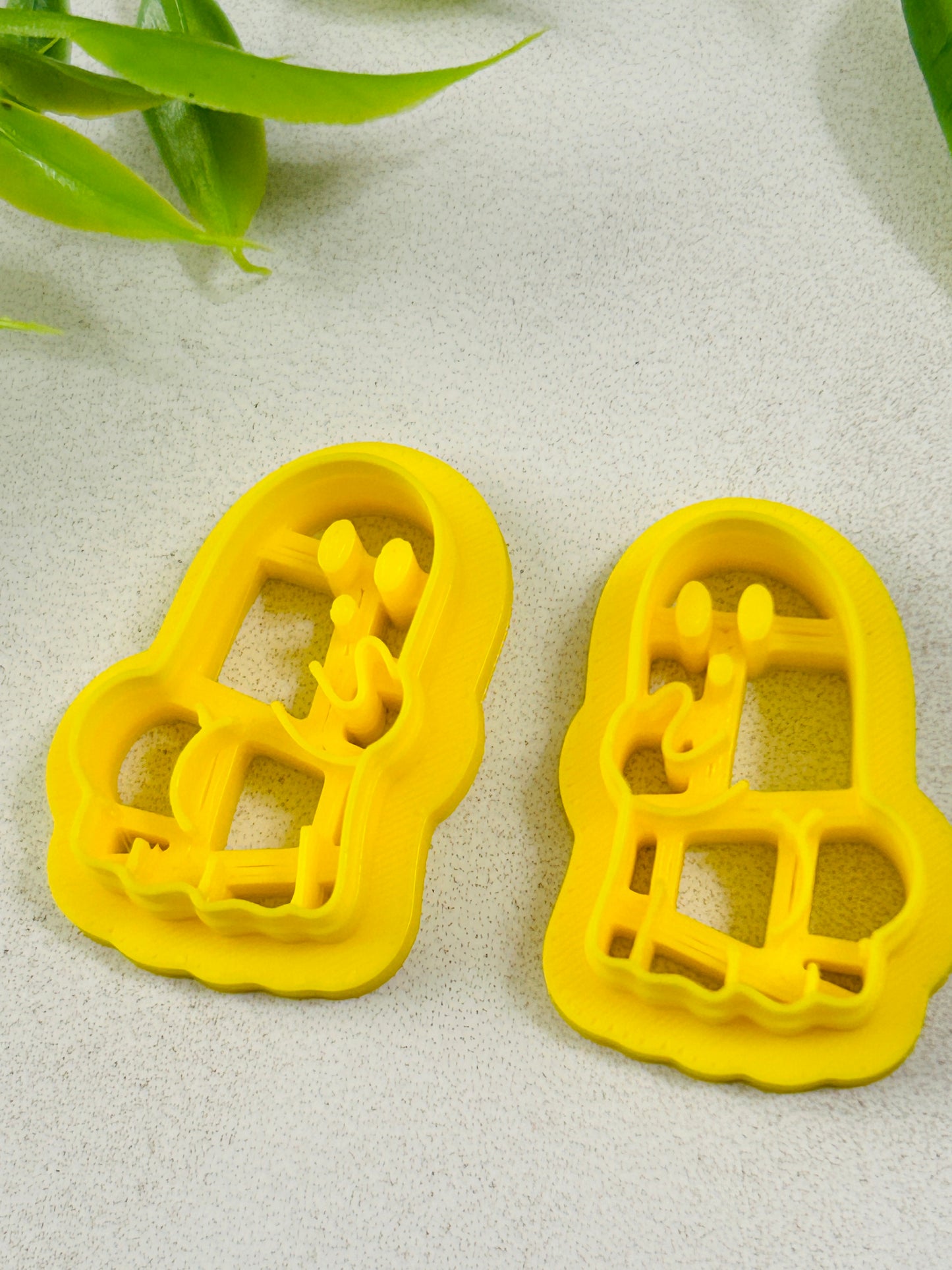 2pc Mirrored Ghost Booty Imprint Polymer Clay Cutter Set 5 Sizes You Choose