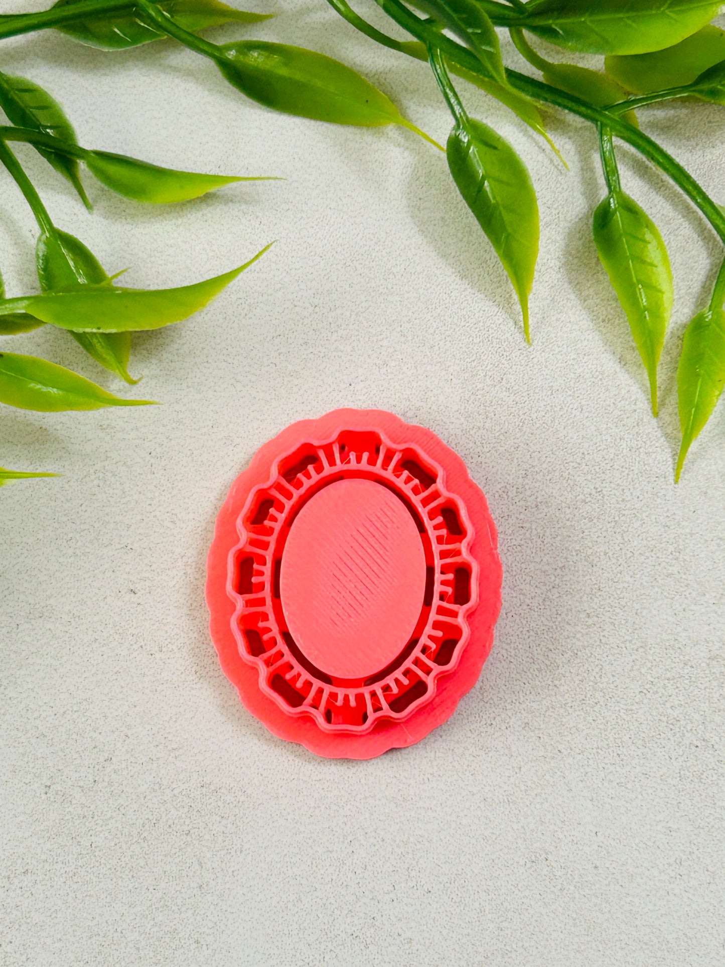 Fancy Decorative Oval Imprint Cameo Frame Style 1 Polymer Clay Cutter Set 5 Sizes You Choose