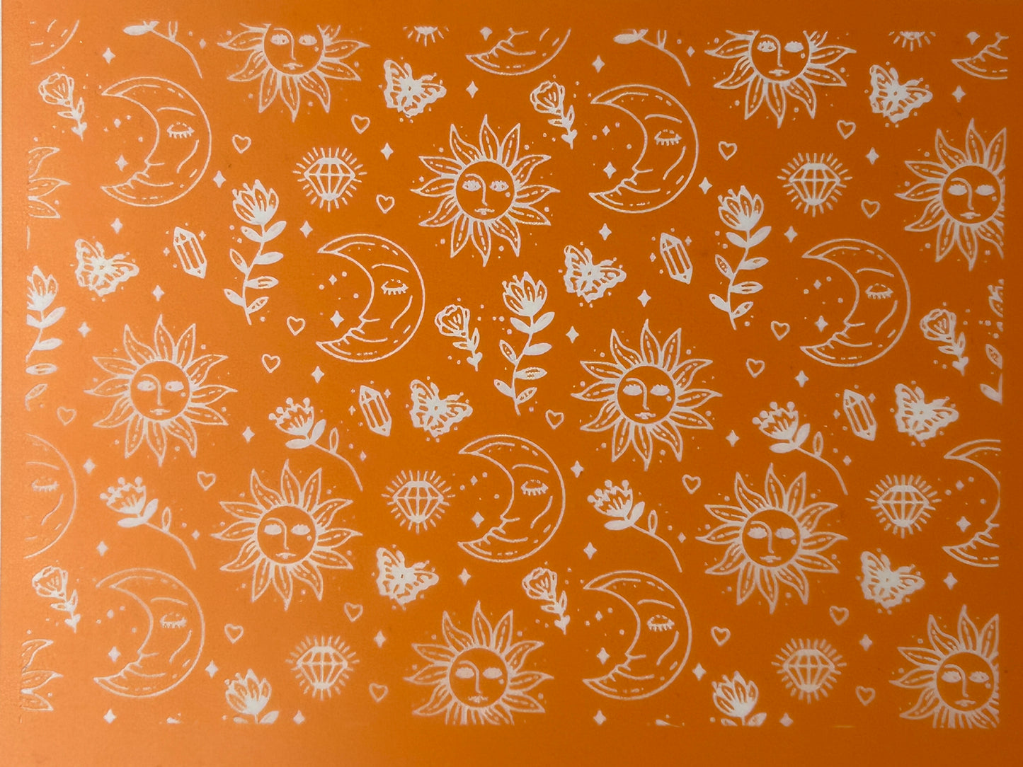 Sun and Moon Silk Screen For Polymer Clay SS401