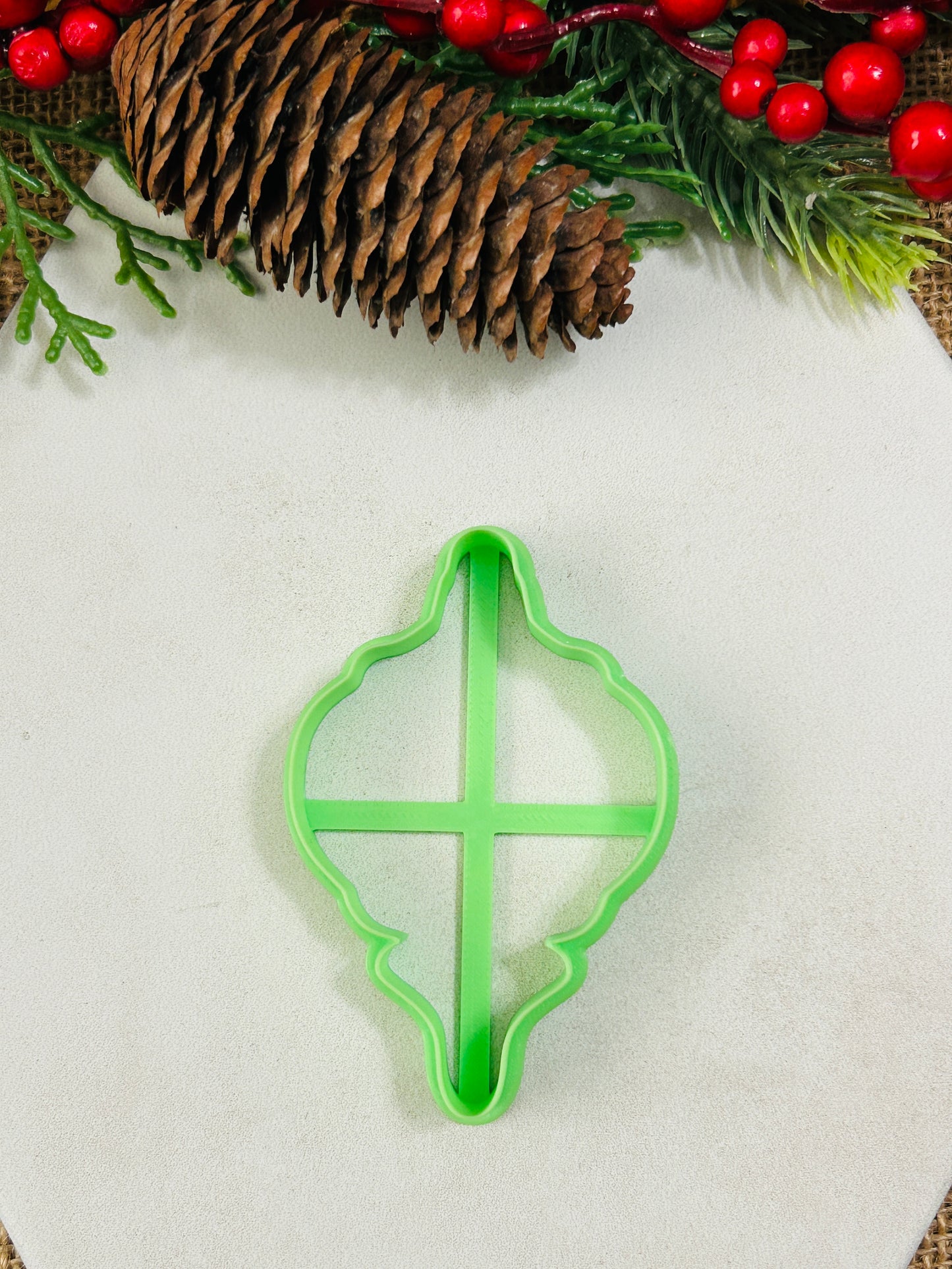 Vintage Bauble Ornament Style 2 Polymer Clay Cutter