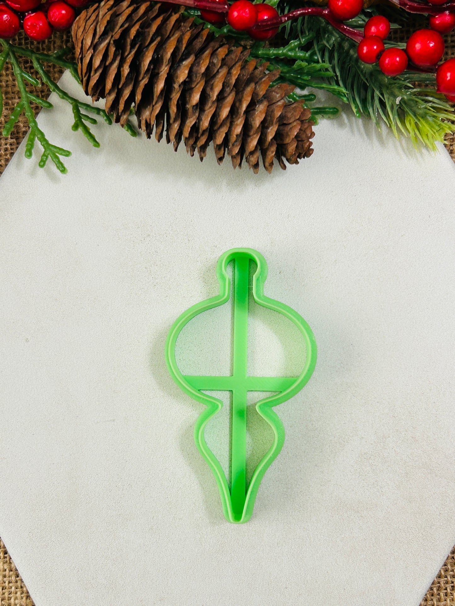 Vintage Bauble Ornament Style 3 Polymer Clay Cutter