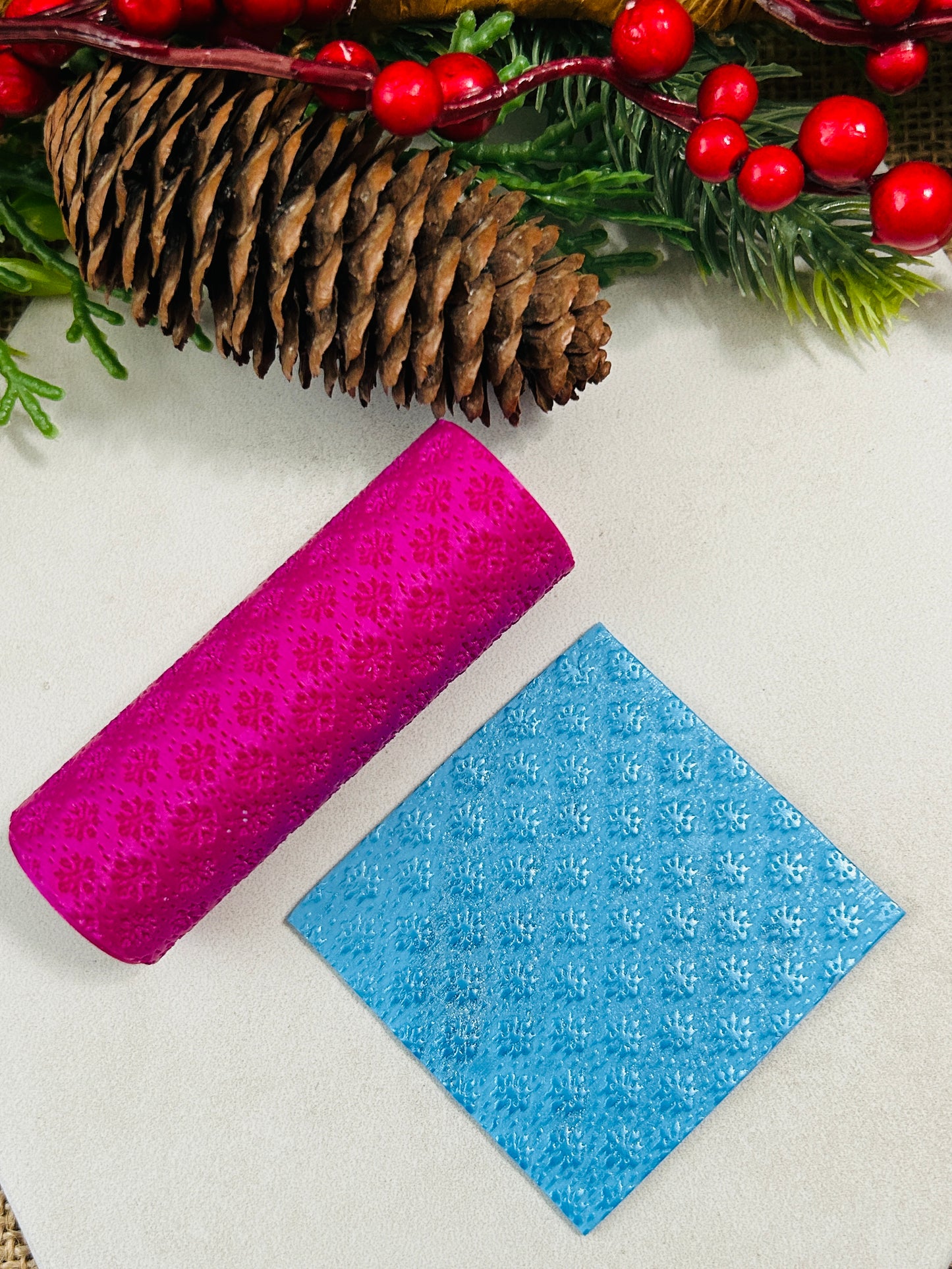 Teeny Snowflakes Pattern Texture Roller For Polymer Clay