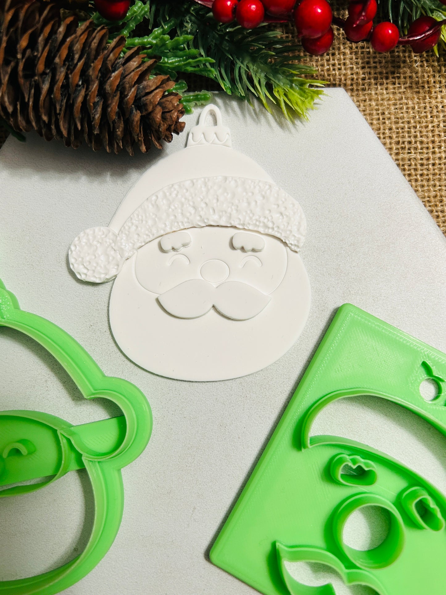 Sweet Santa 3d Ornament Imprint Polymer Clay Cutter TPAB