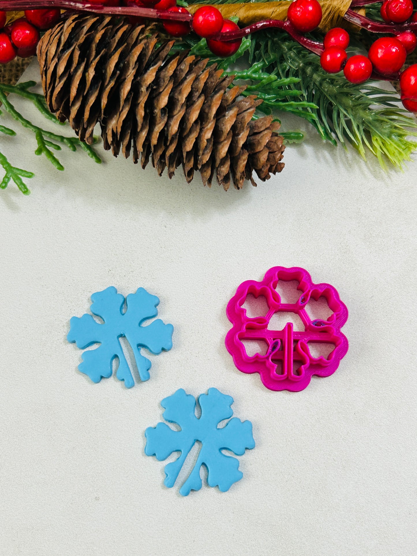 3D Christmas Snowflake Polymer Clay Cutter 4 Sizes available