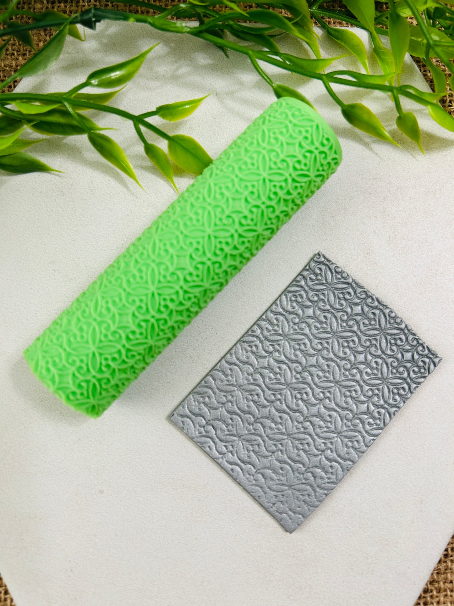 Wrought Iron Floral Pattern Texture Roller For Polymer Clay