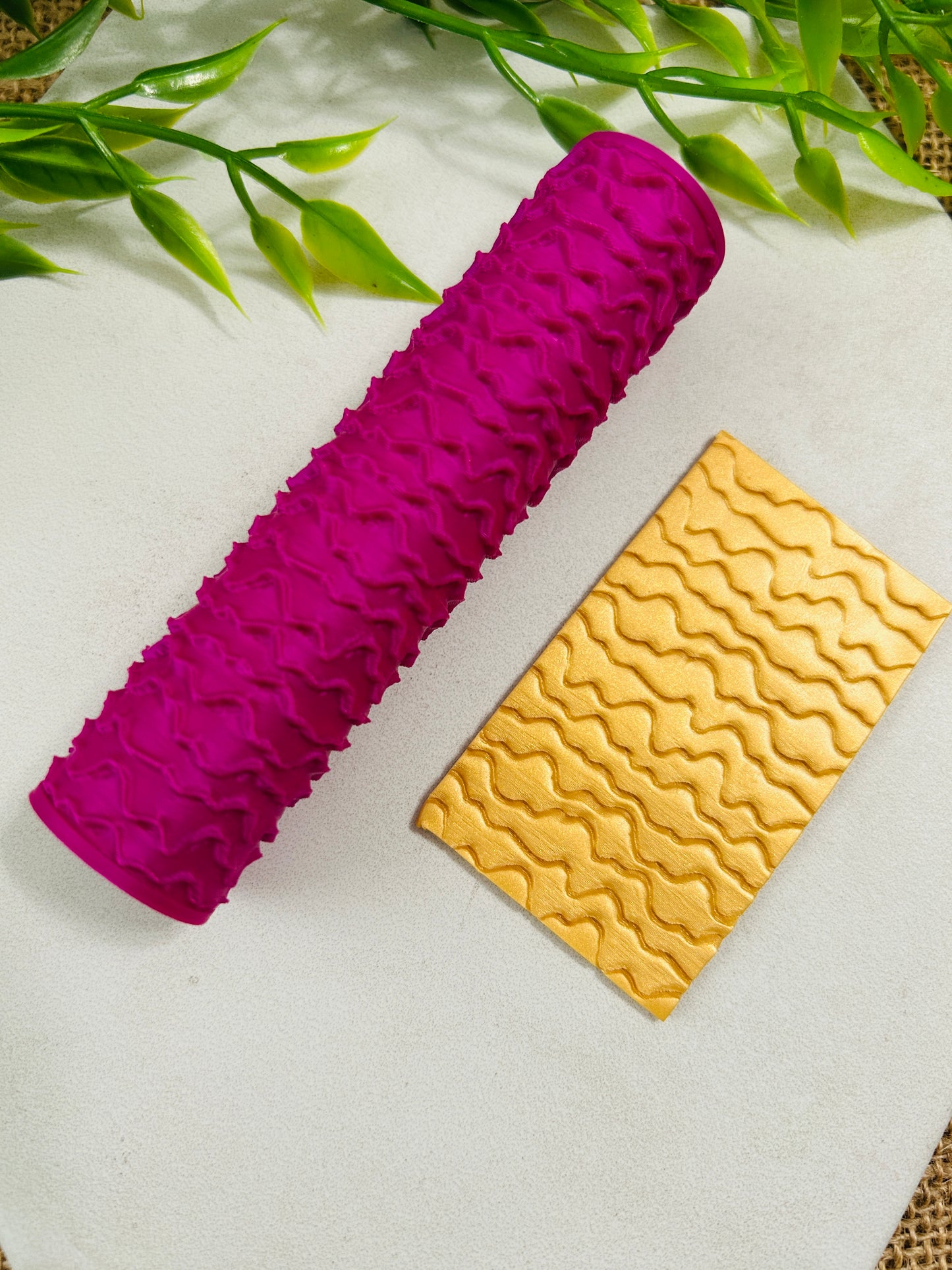 Squiggle Pattern Texture Roller For Polymer Clay
