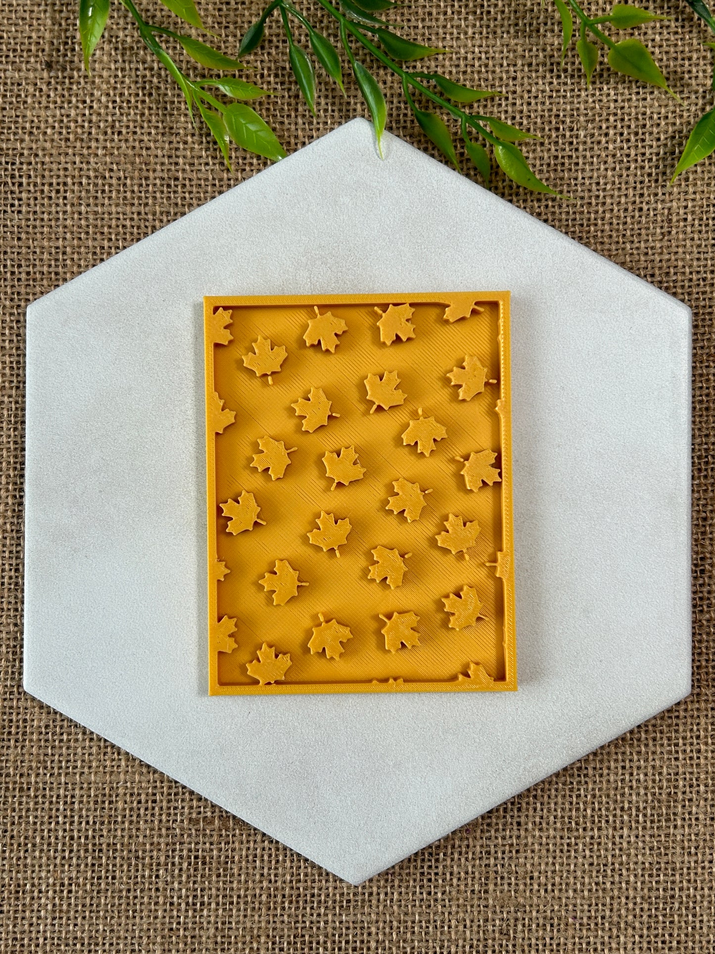 Maple Leaves Pattern Texture Stamp For Polymer Clay