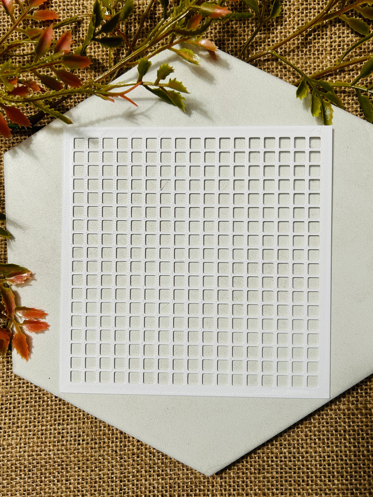 Small Grid Pattern Stencil For Polymer Clay