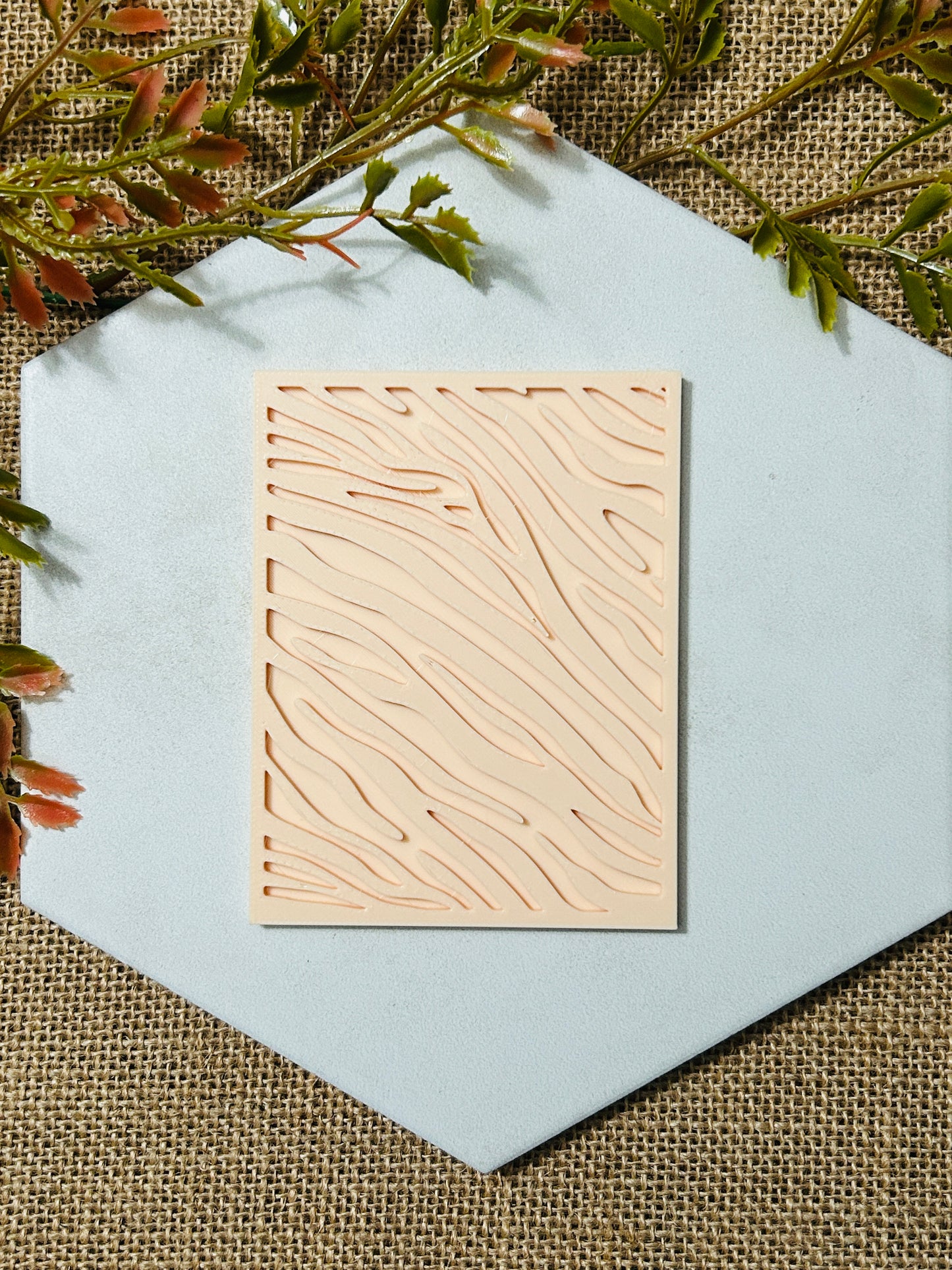 Zebra Print Pattern Texture Stamp For Polymer Clay