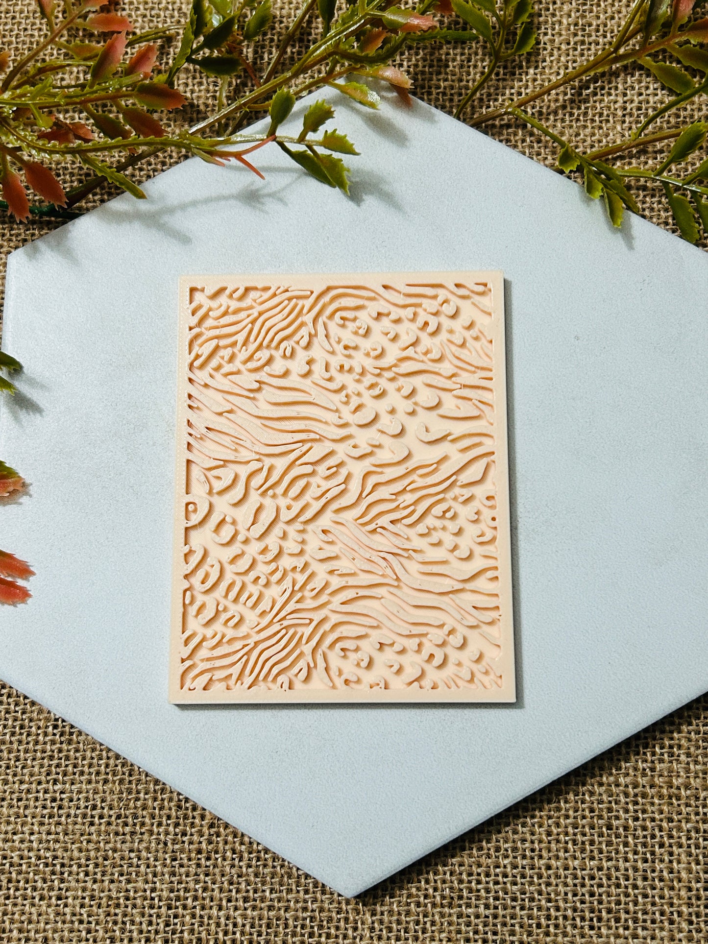 Mixed Animal Print Pattern Texture Stamp For Polymer Clay