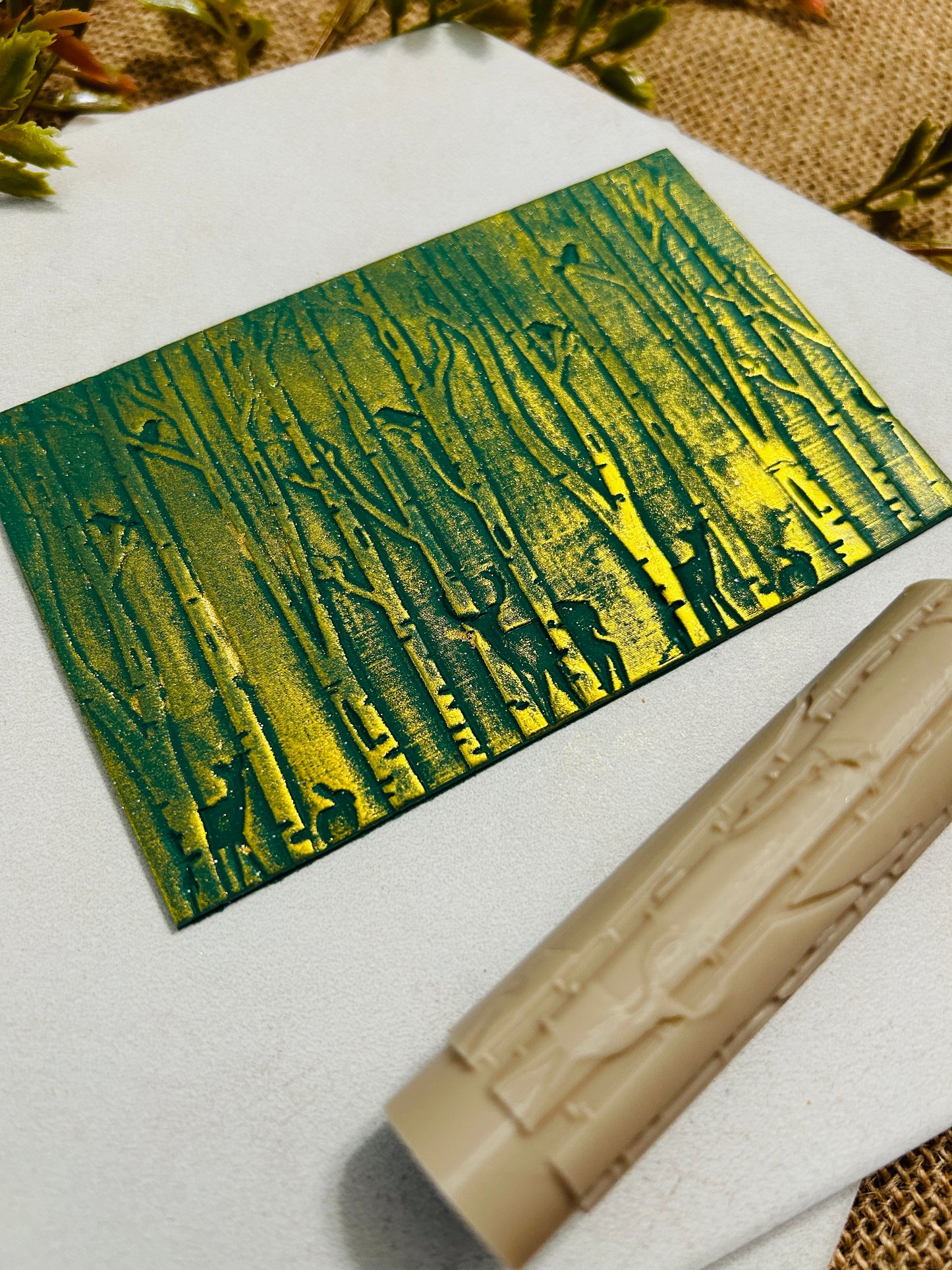 Forest and Woodland Animal Texture Roller For Polymer Clay 2 Sizes YOU CHOOSE