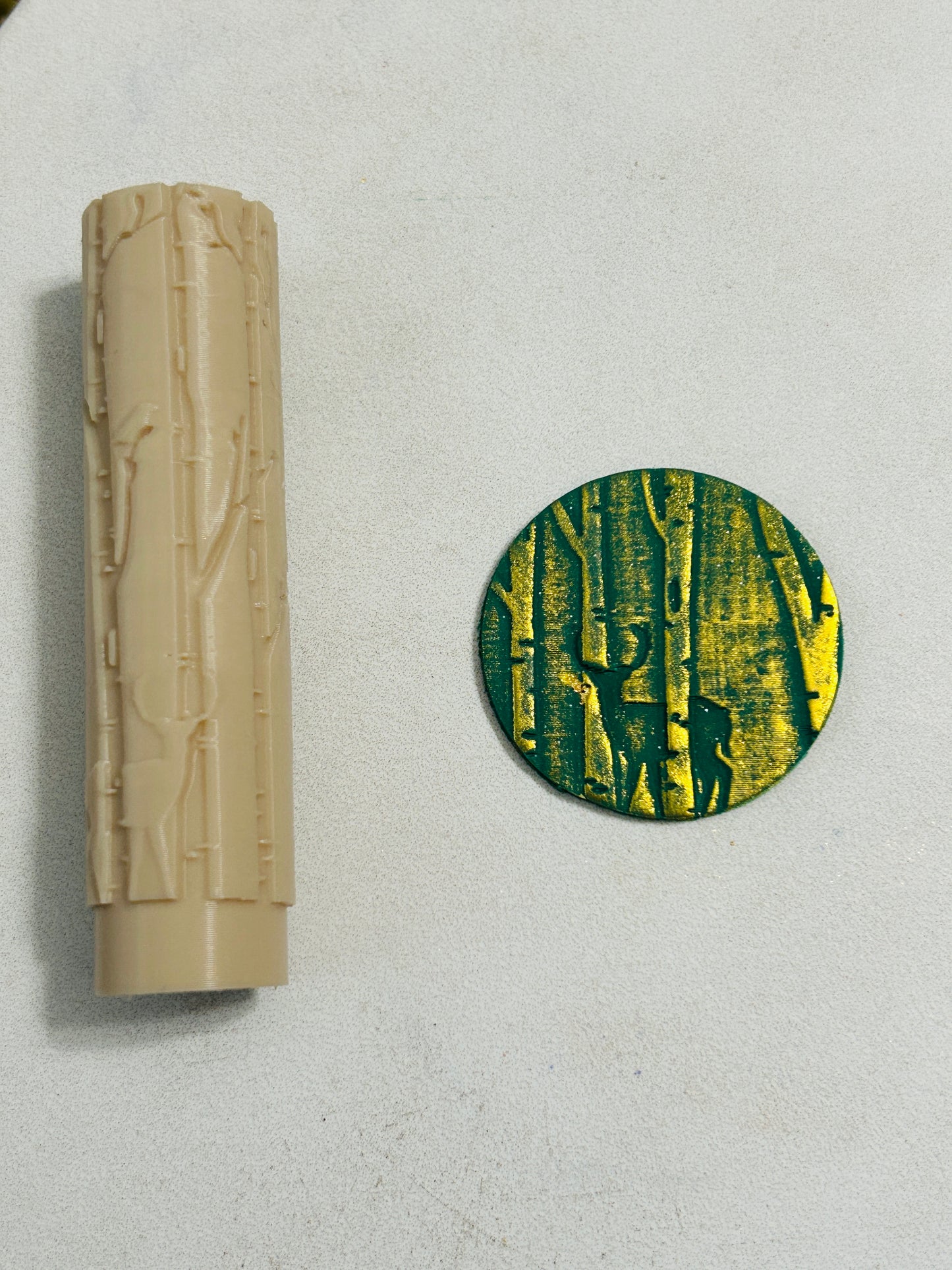 Forest and Woodland Animal Texture Roller For Polymer Clay 2 Sizes YOU CHOOSE