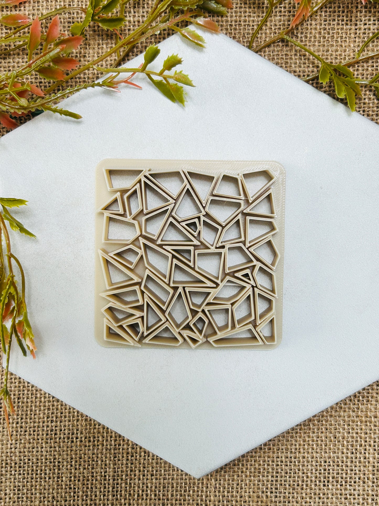 Terrazzo Tile Mosaic Or Sea Glass Shard Multi Polymer Clay Cutter 2 Sizes YOU CHOOSE