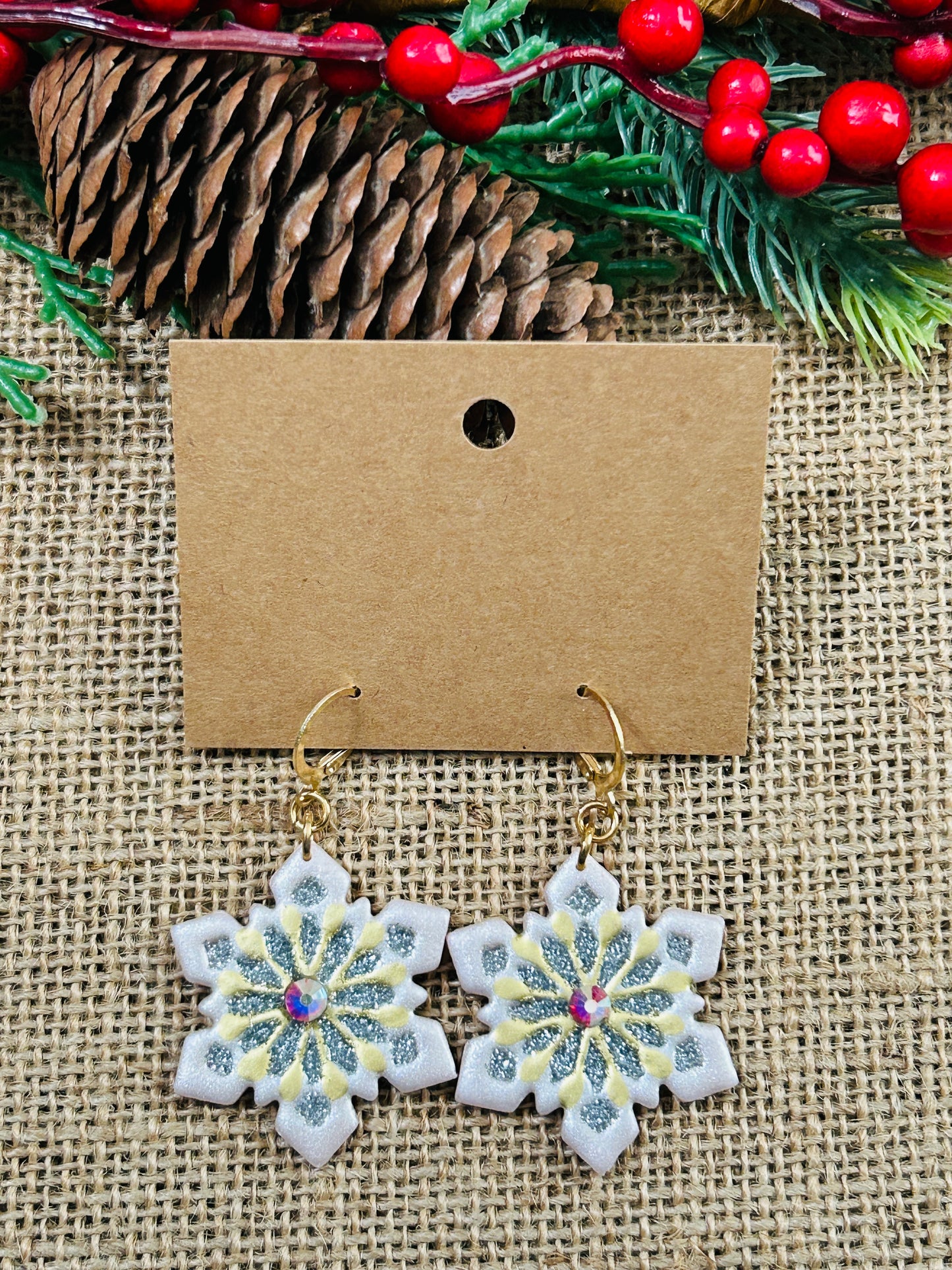 Blush Pink Pearl and Antique Gold Snowflake Statement Dangle Earrings With Rhinestone Accent