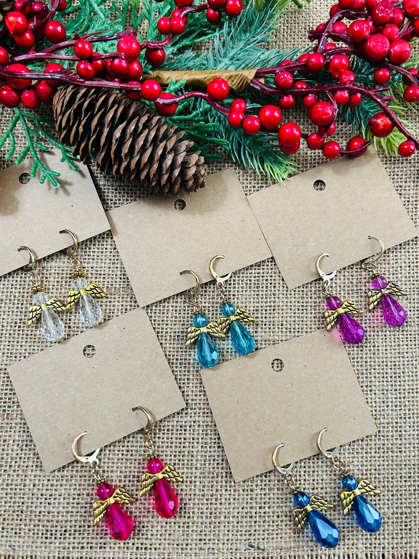 Crystal Angel Statement Dangle Earrings 5 Colors To Choose From