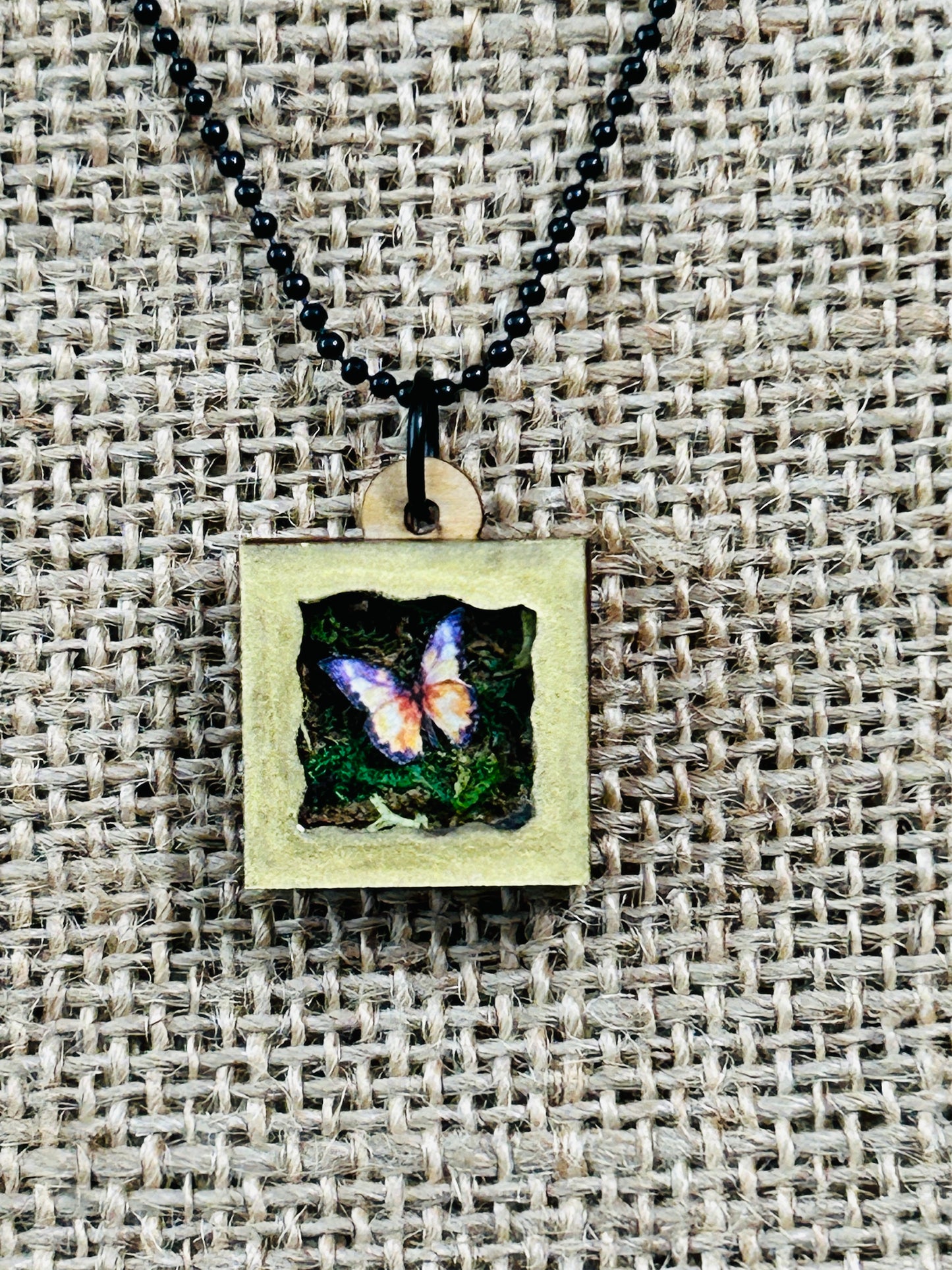 Single Garden Butterfly Shadowbox Specimen Necklace YOU CHOOSE