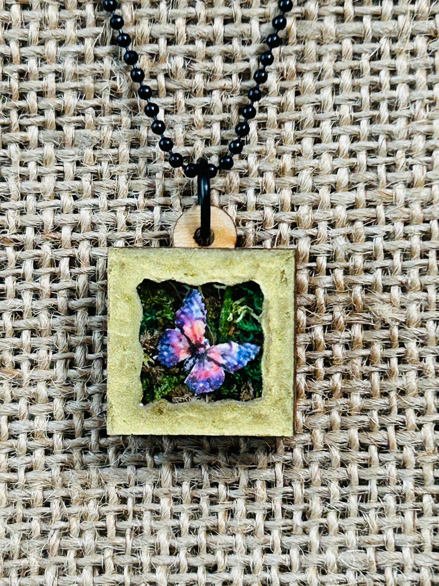 Single Garden Butterfly Shadowbox Specimen Necklace YOU CHOOSE